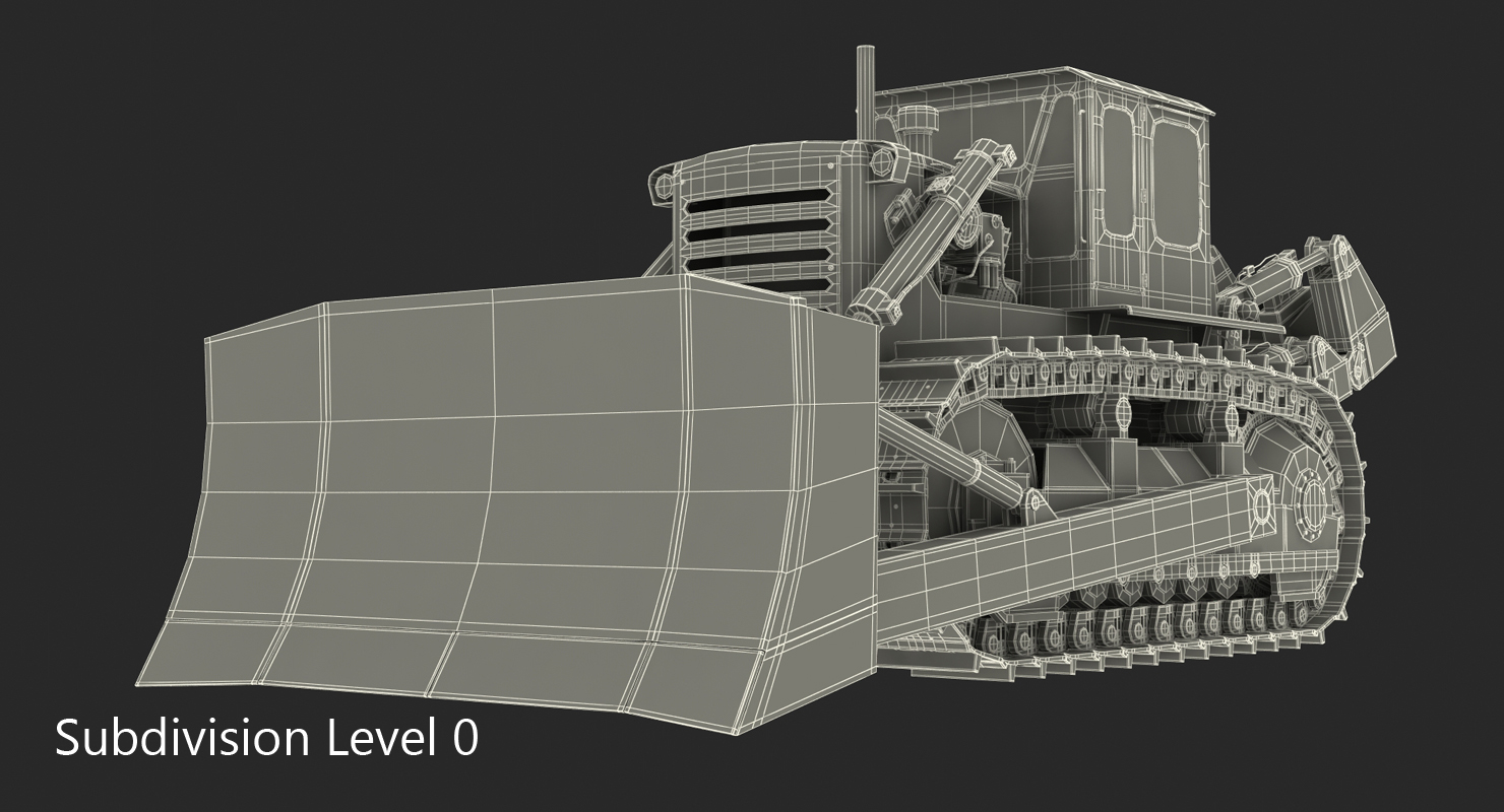 Bulldozer Komatsu Rigged 3D model