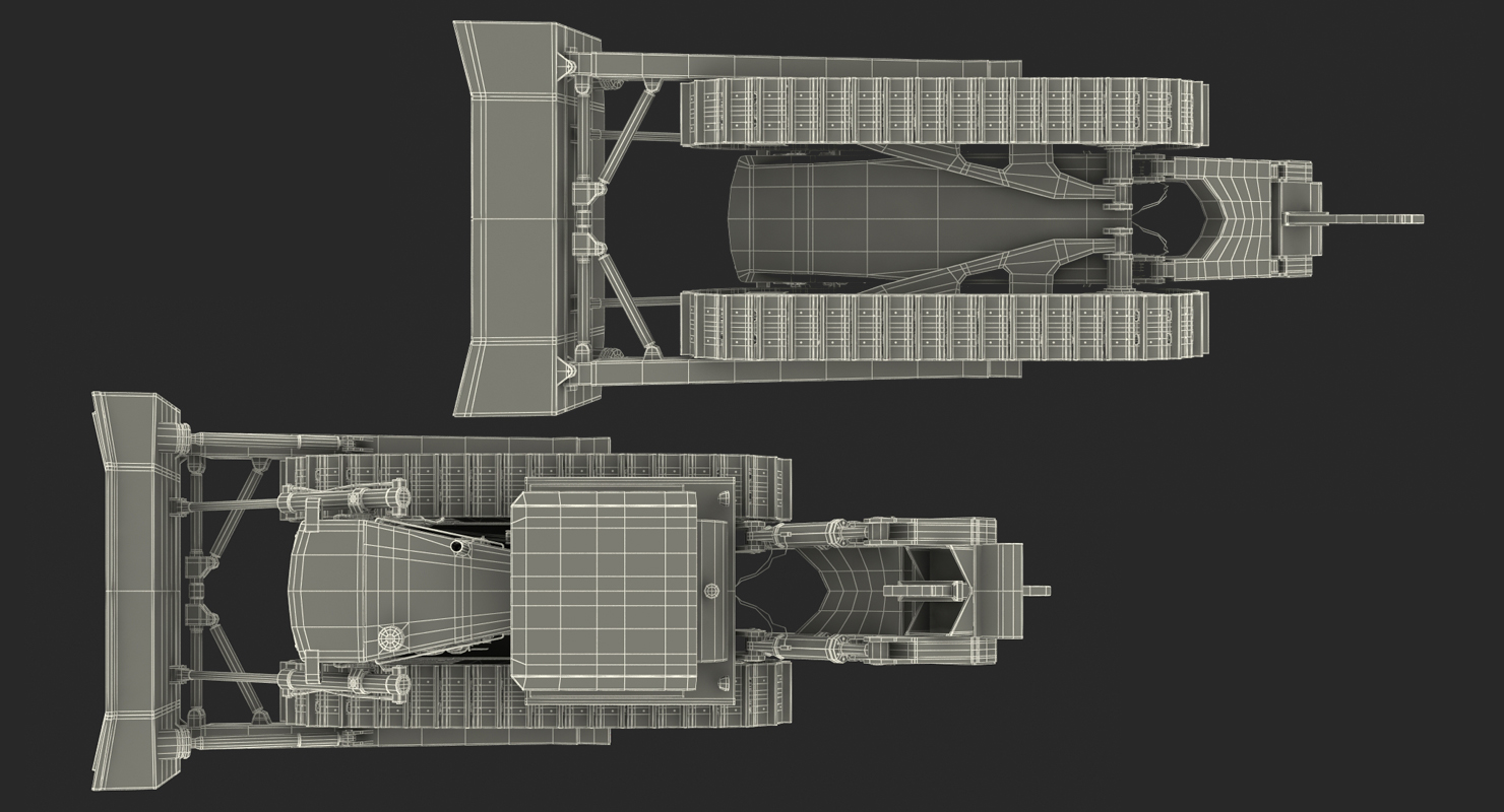 Bulldozer Komatsu Rigged 3D model