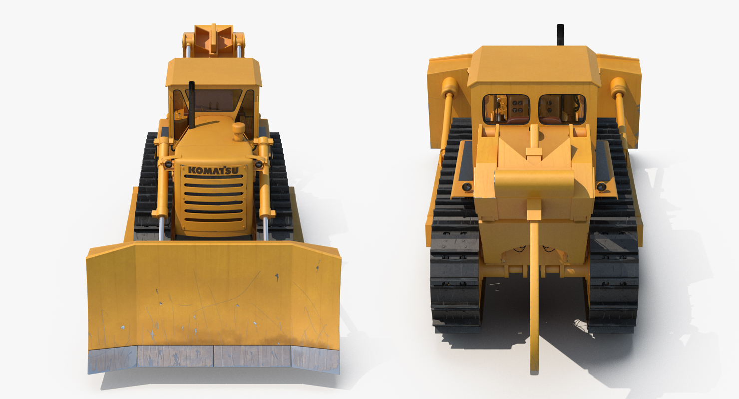 Bulldozer Komatsu Rigged 3D model