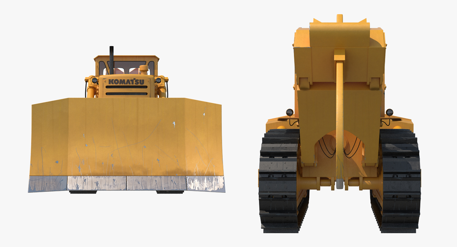 Bulldozer Komatsu Rigged 3D model