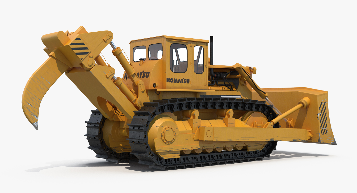 Bulldozer Komatsu Rigged 3D model