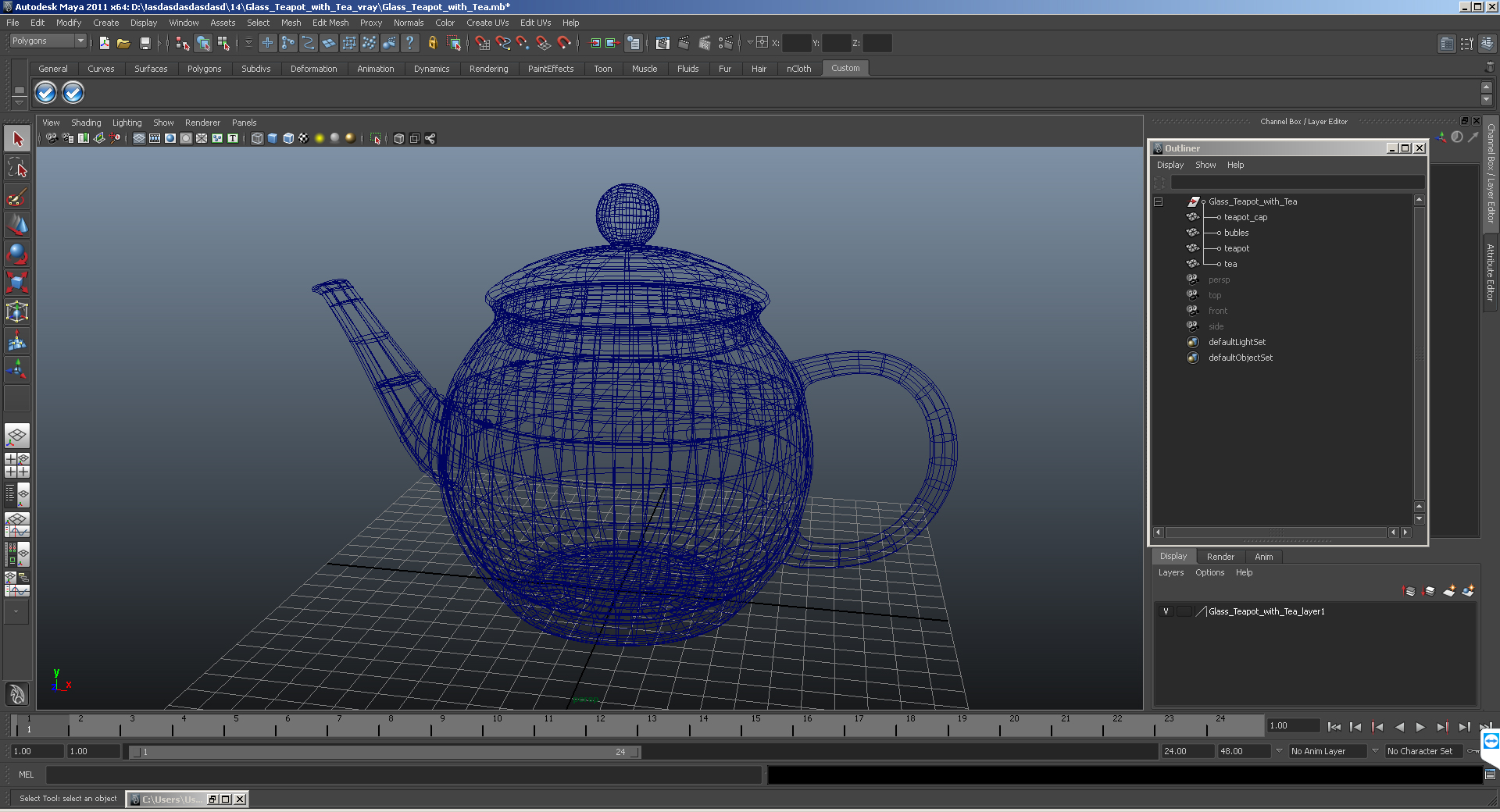 Blue Classic Ceramic Teapot 3D