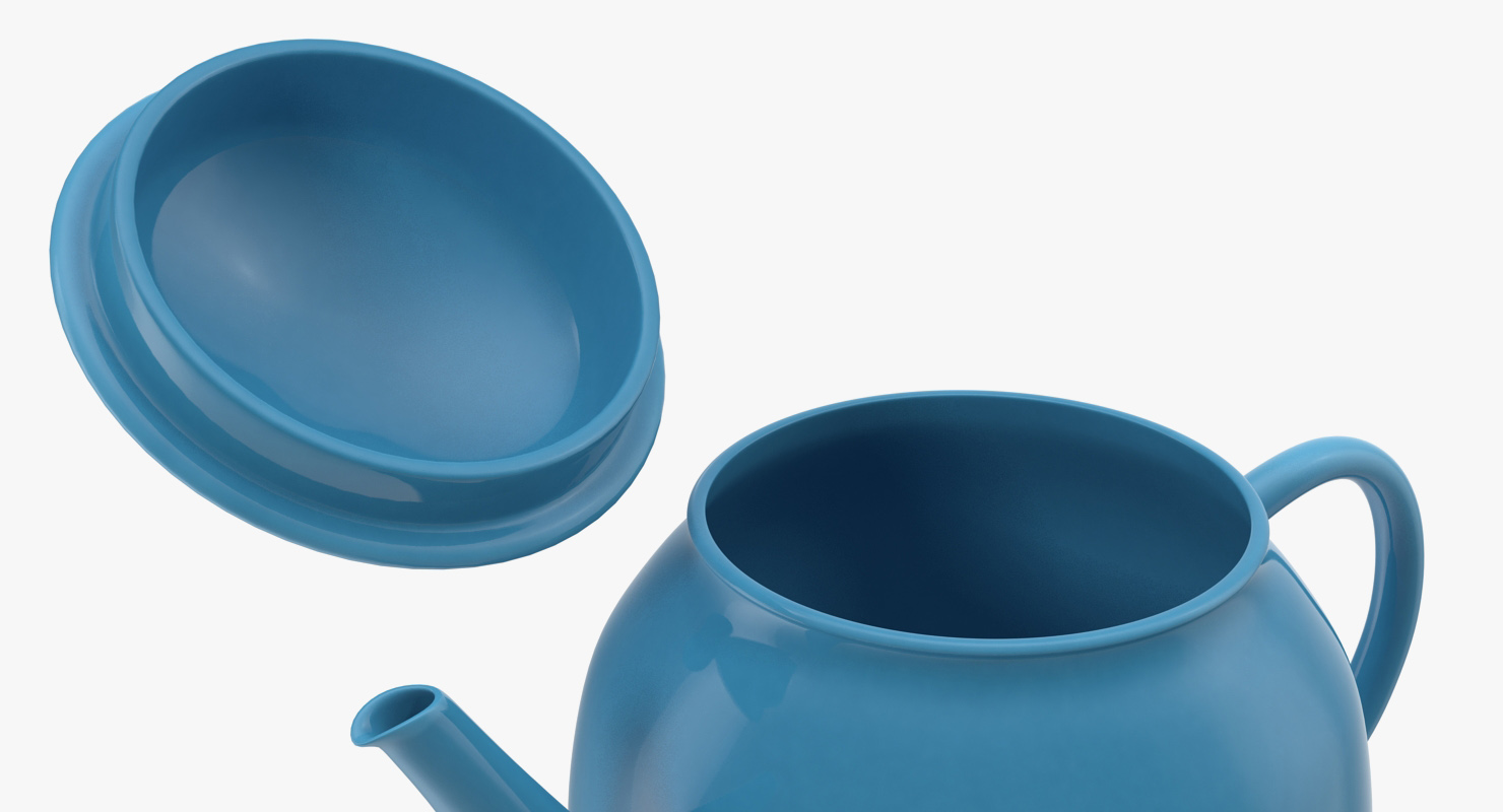 Blue Classic Ceramic Teapot 3D