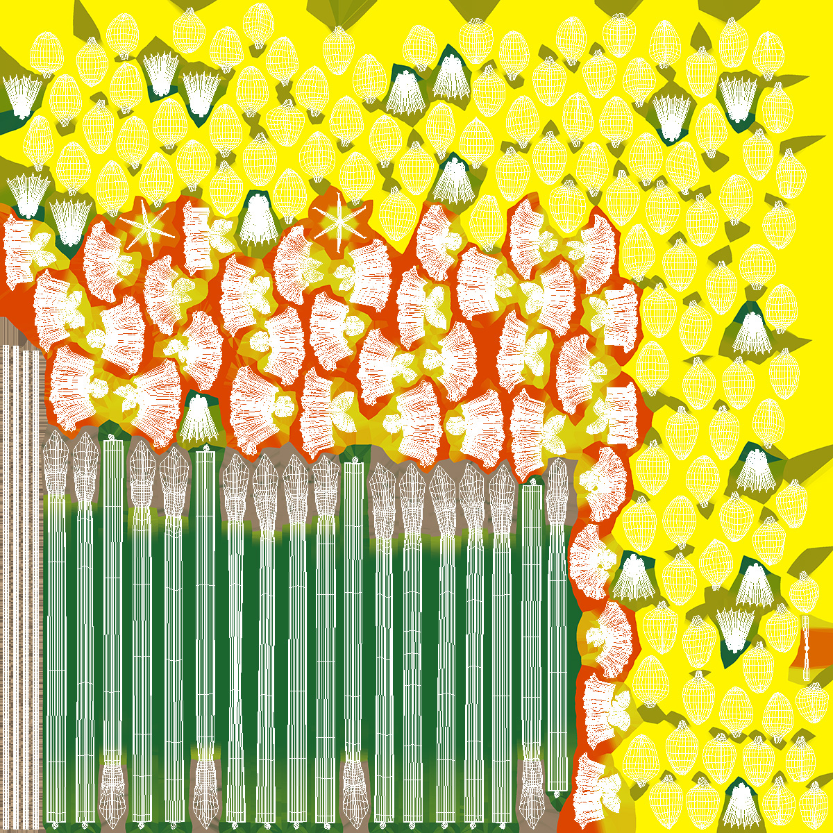 Yellow Daffodils Bouquet 3D model