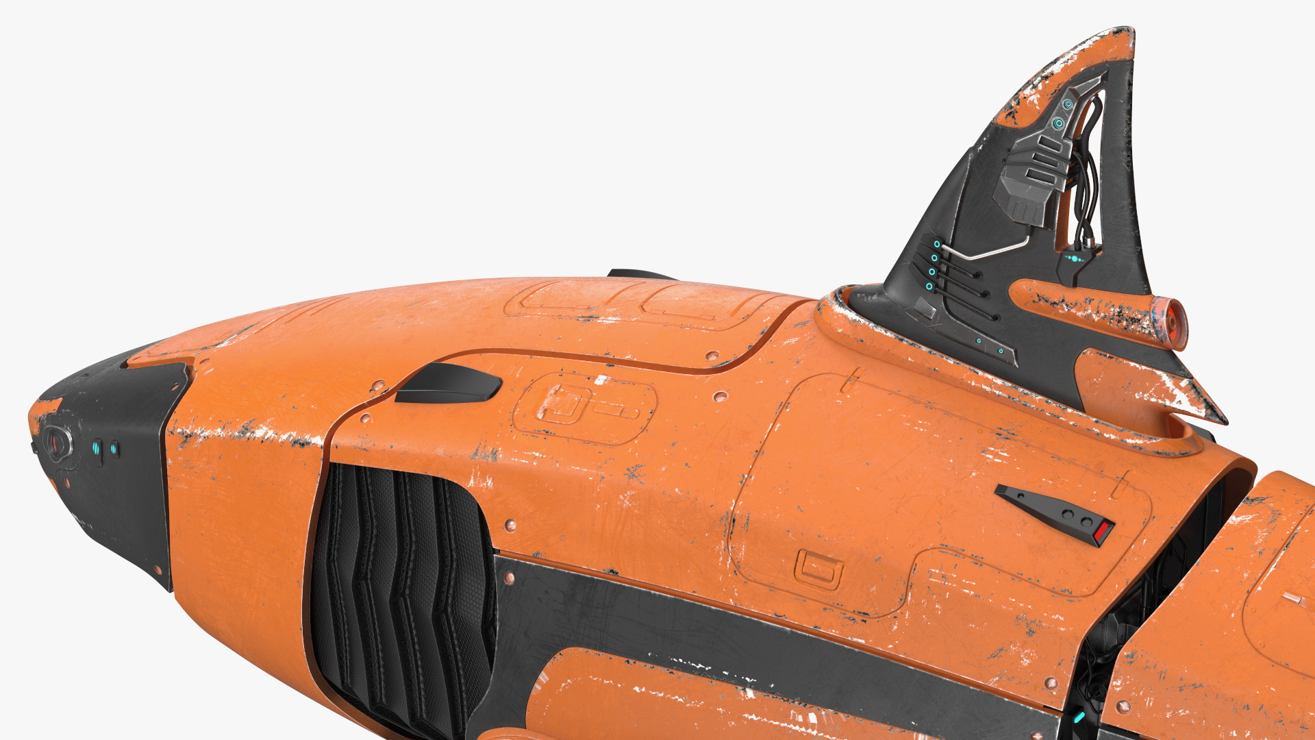 3D Shark Robot Orange model