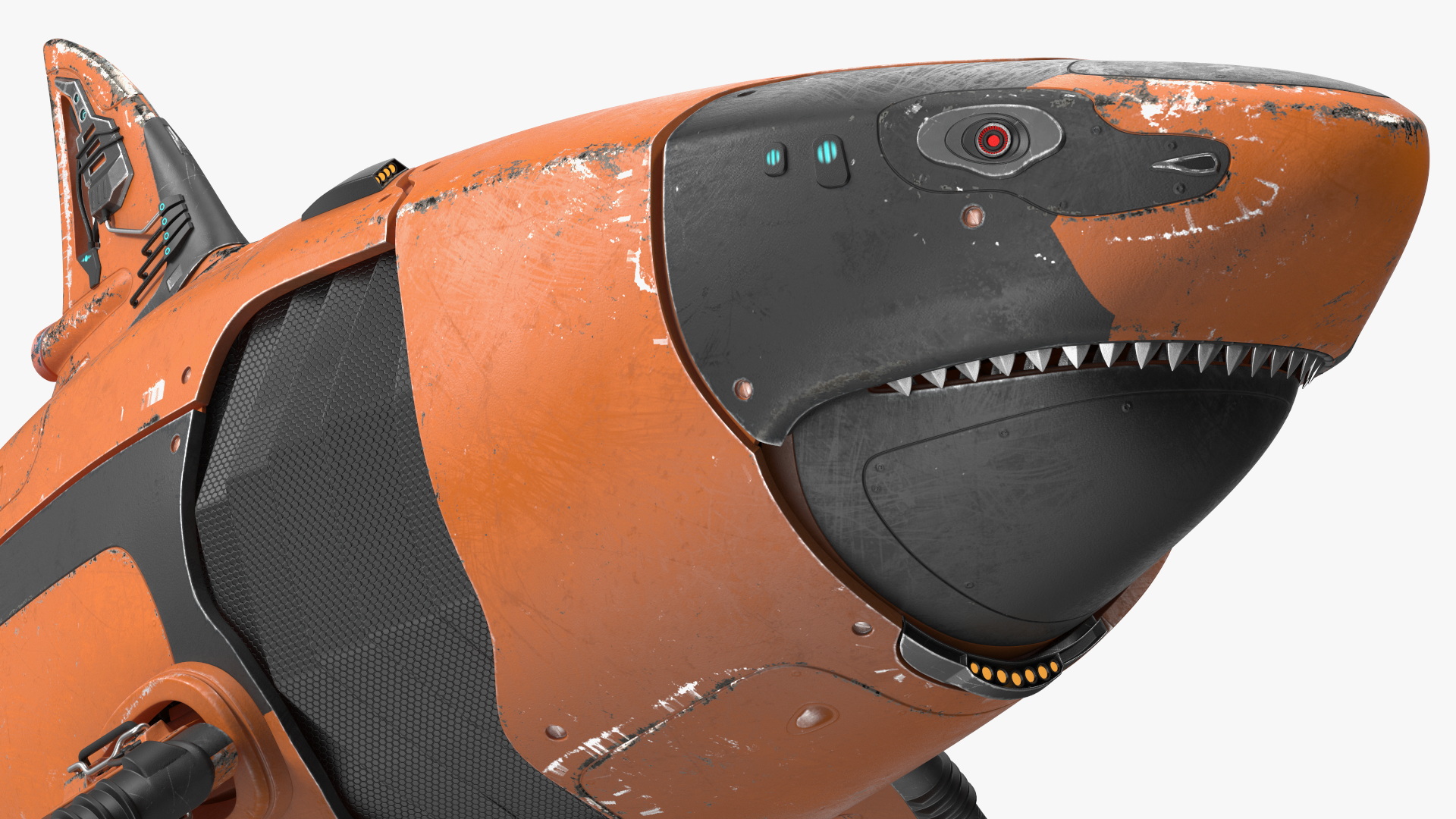 3D Shark Robot Orange model