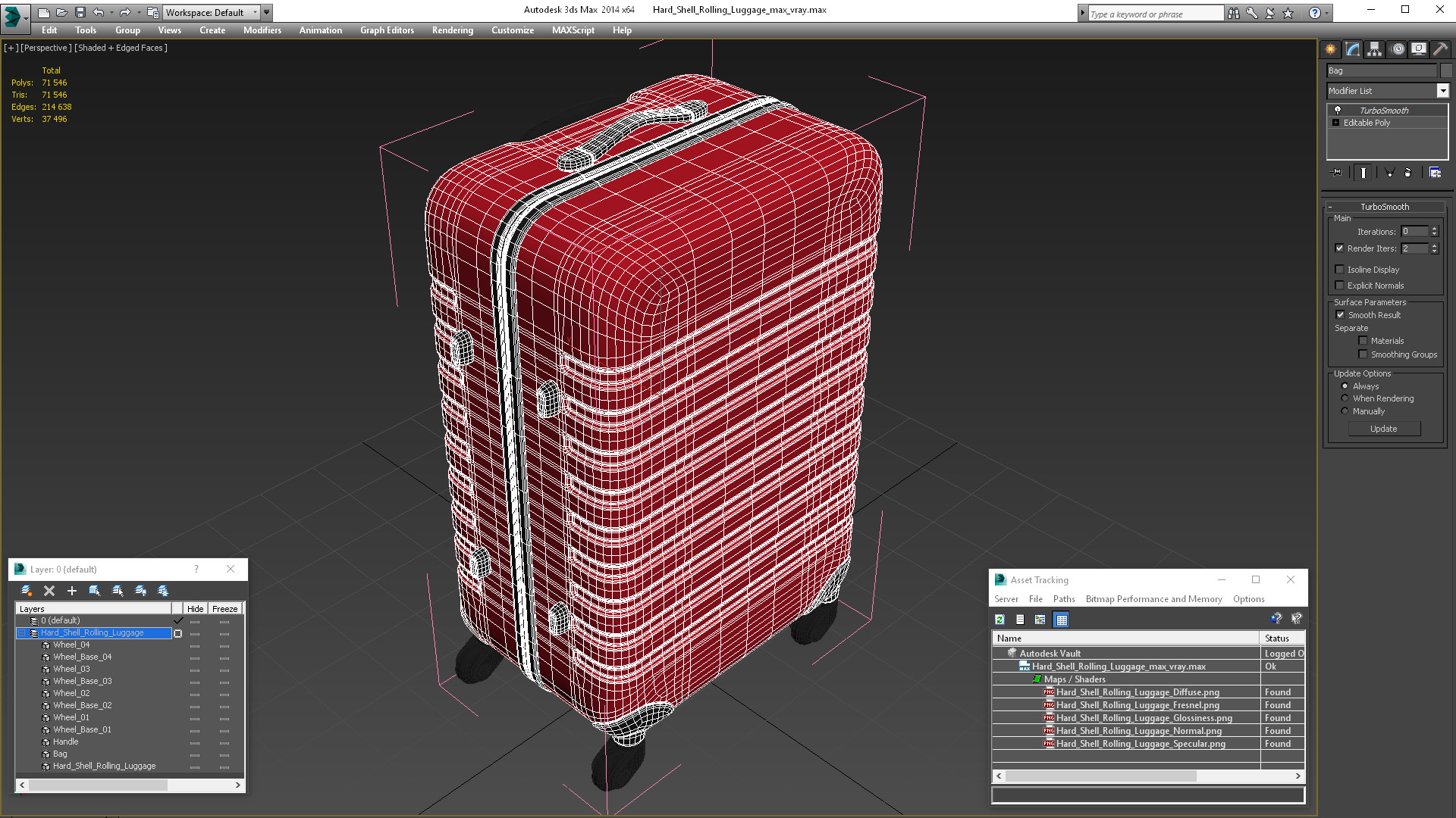 3D Hard Shell Rolling Luggage