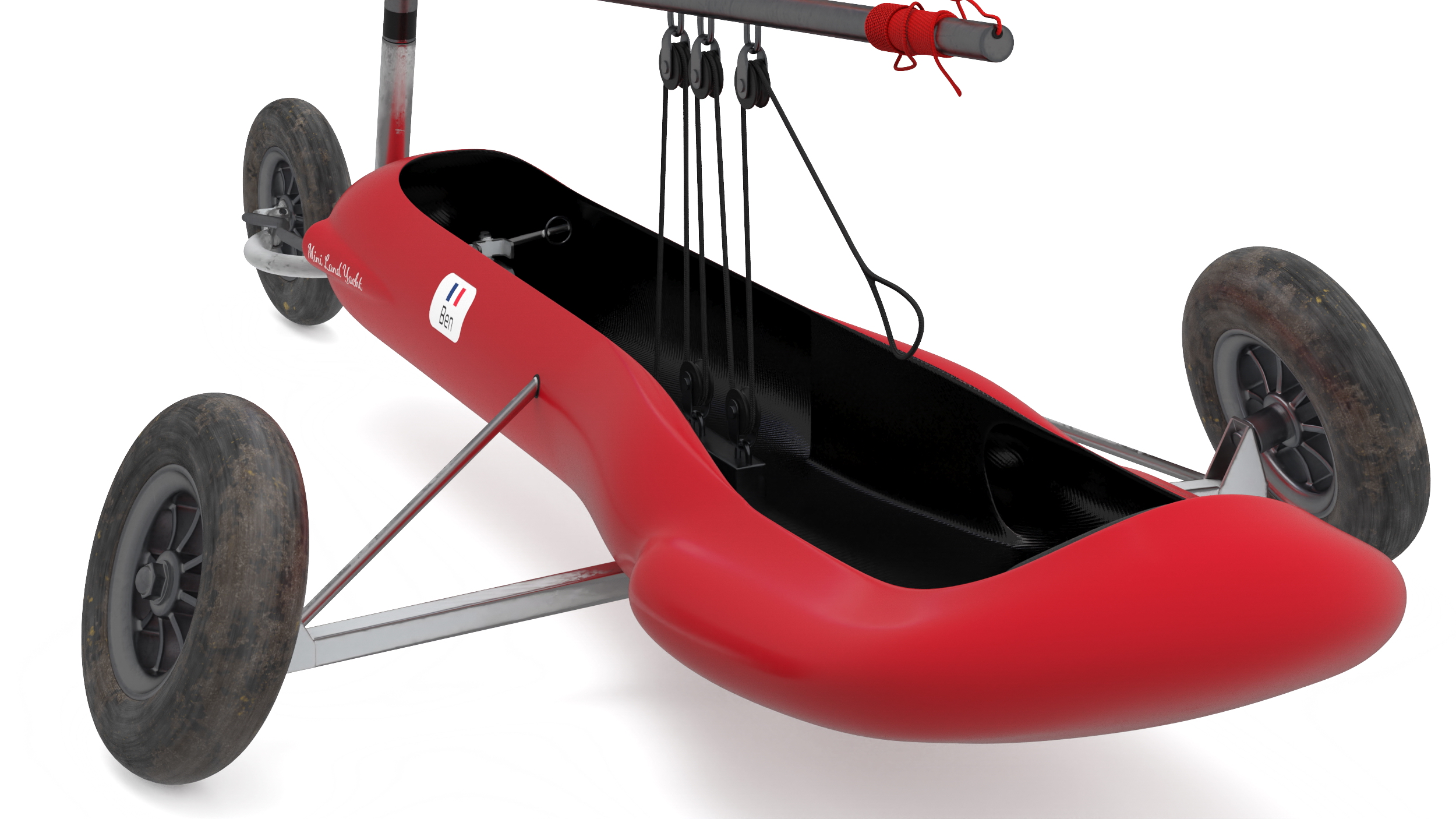 Land Mini Yacht Rigged 3D