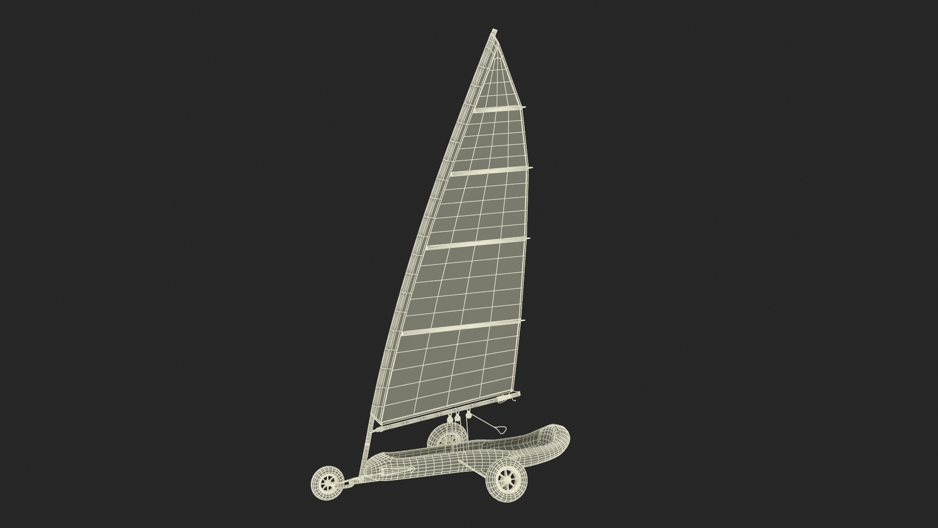 Land Mini Yacht Rigged 3D