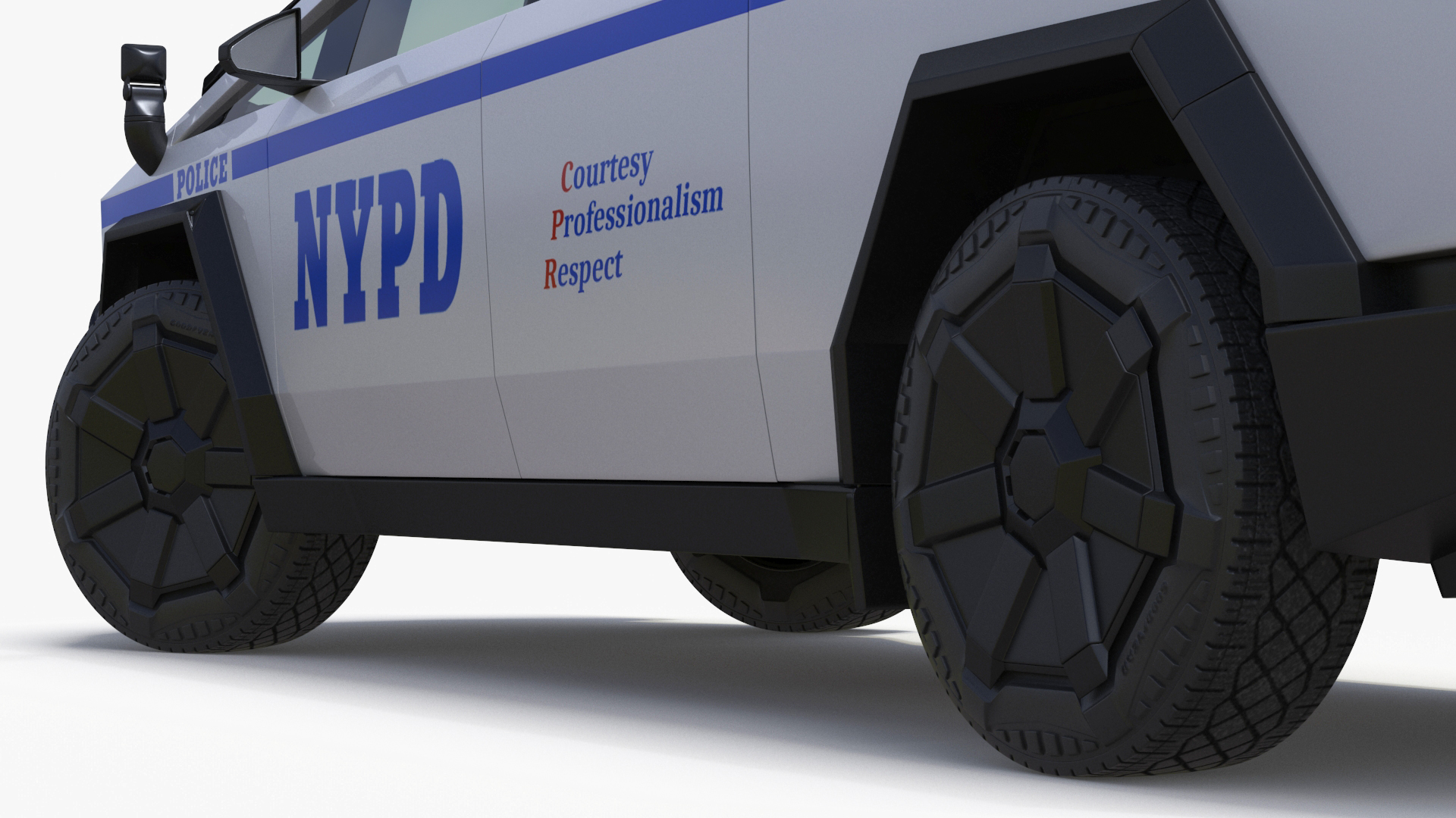 3D Tesla Cybertruck NYPD Rigged model