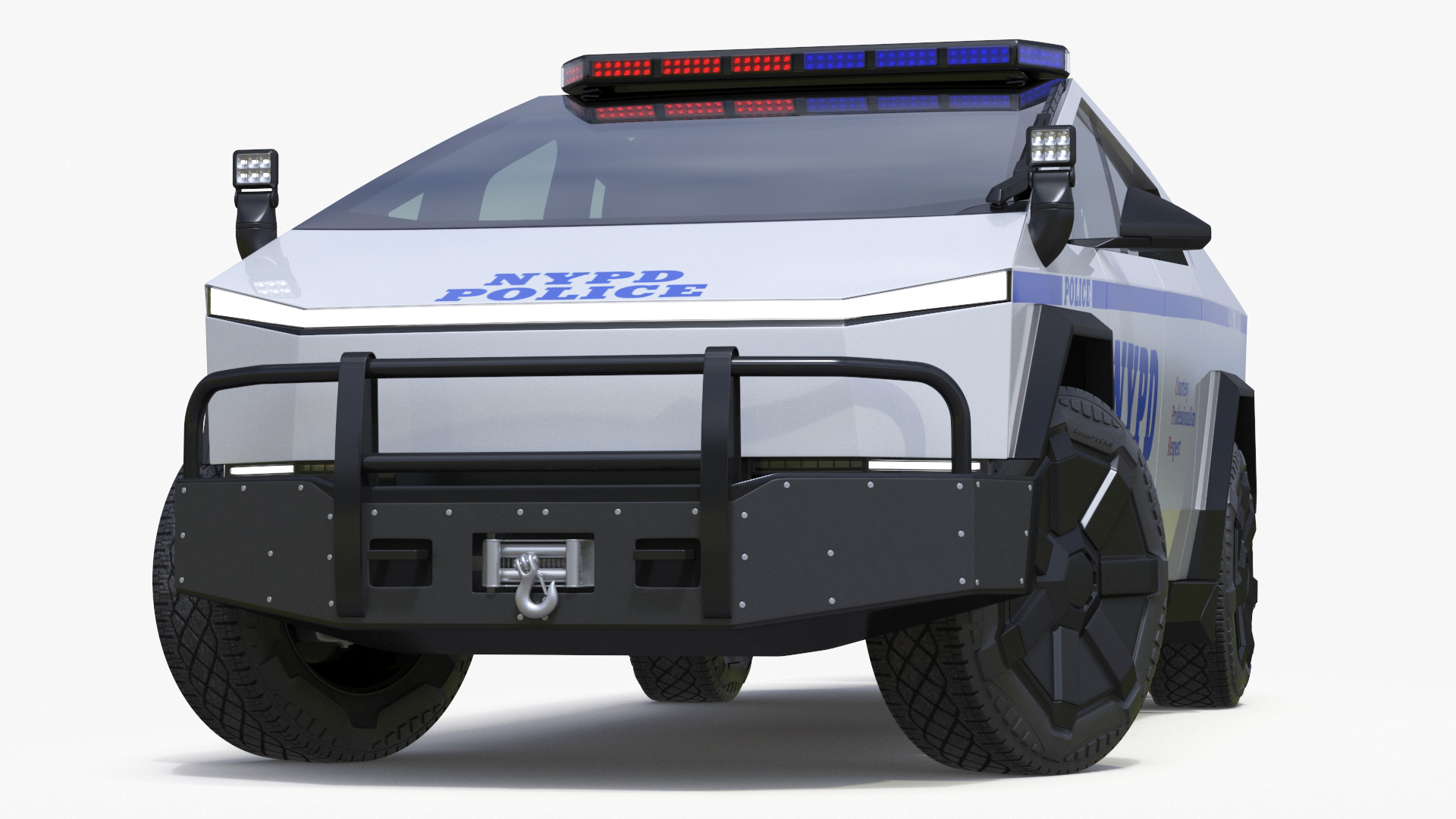 3D Tesla Cybertruck NYPD Rigged model