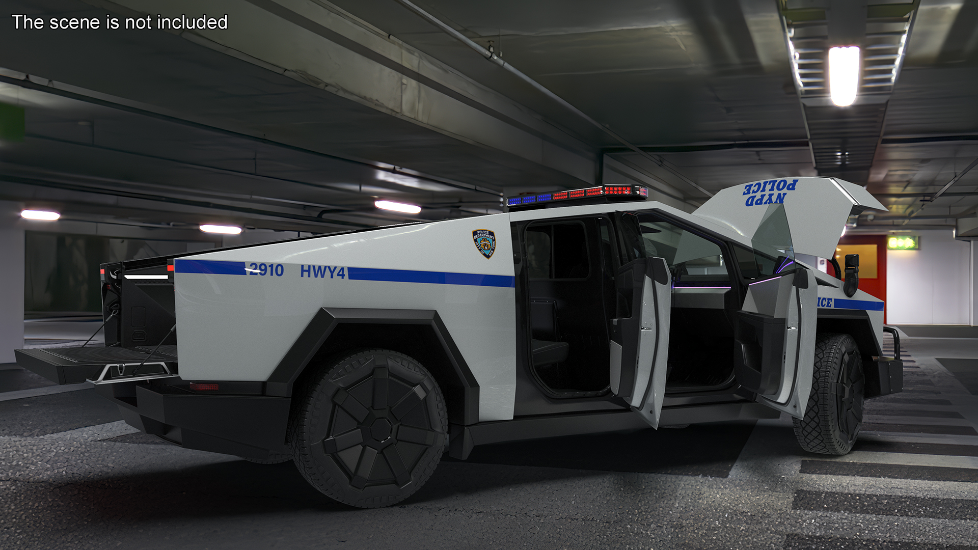 3D Tesla Cybertruck NYPD Rigged model