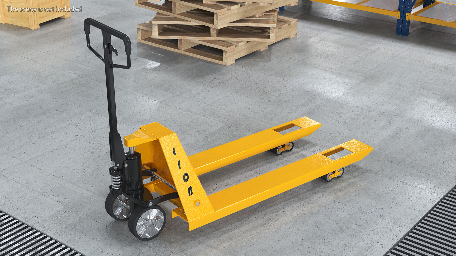 Industrial Standard Duty Pallet Jack Rigged for Maya 3D