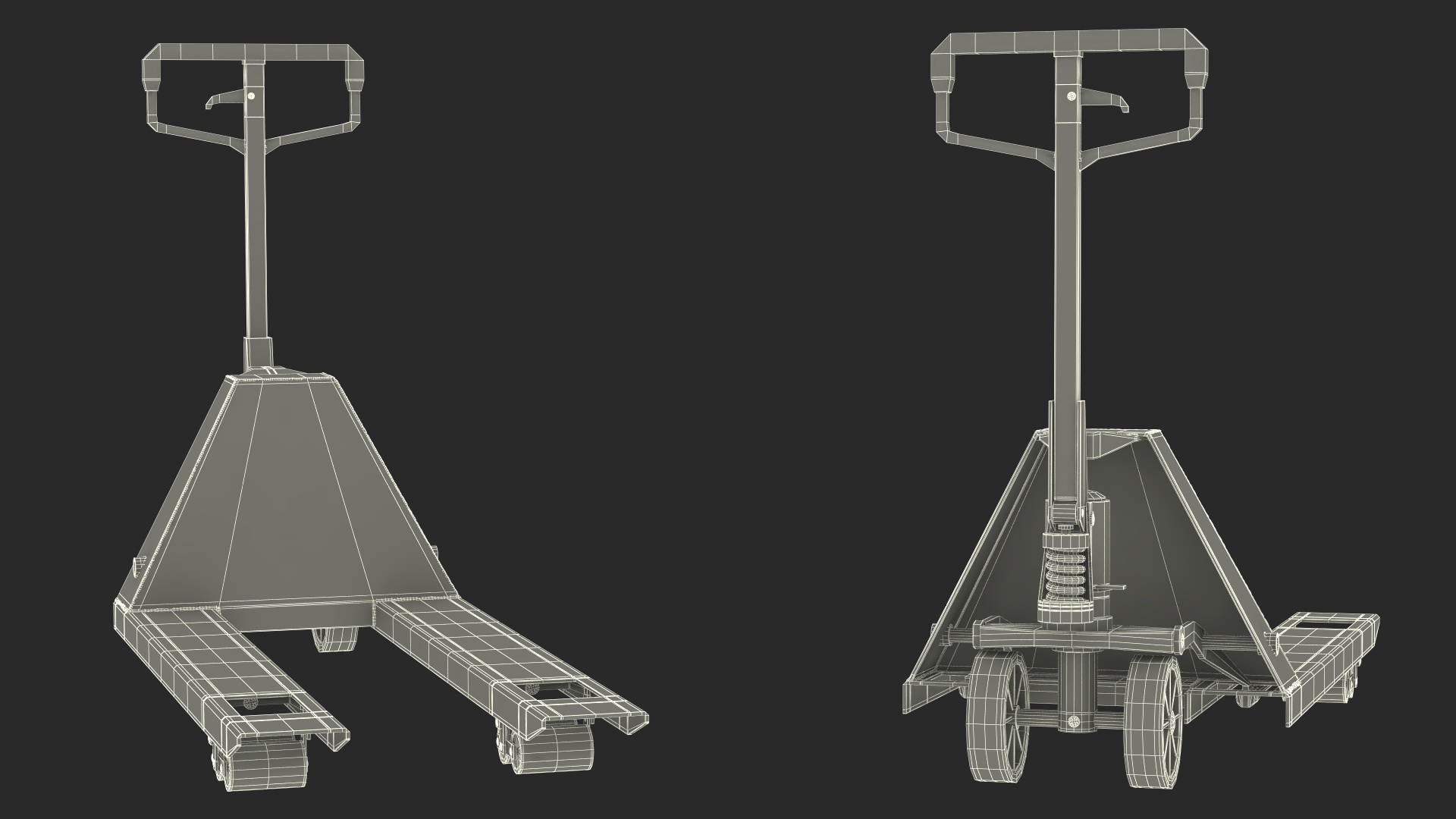 Industrial Standard Duty Pallet Jack Rigged for Maya 3D