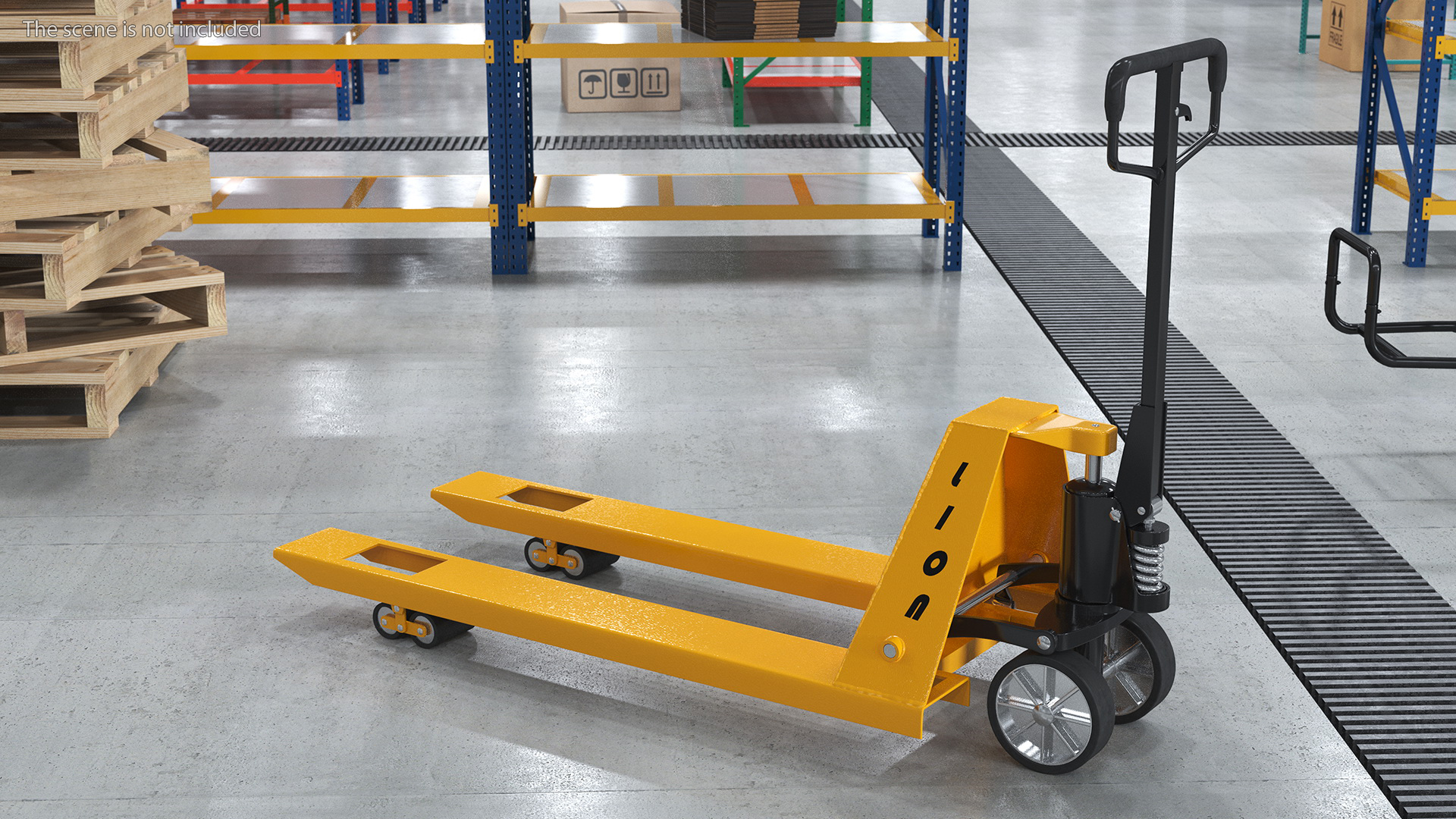 Industrial Standard Duty Pallet Jack Rigged for Maya 3D