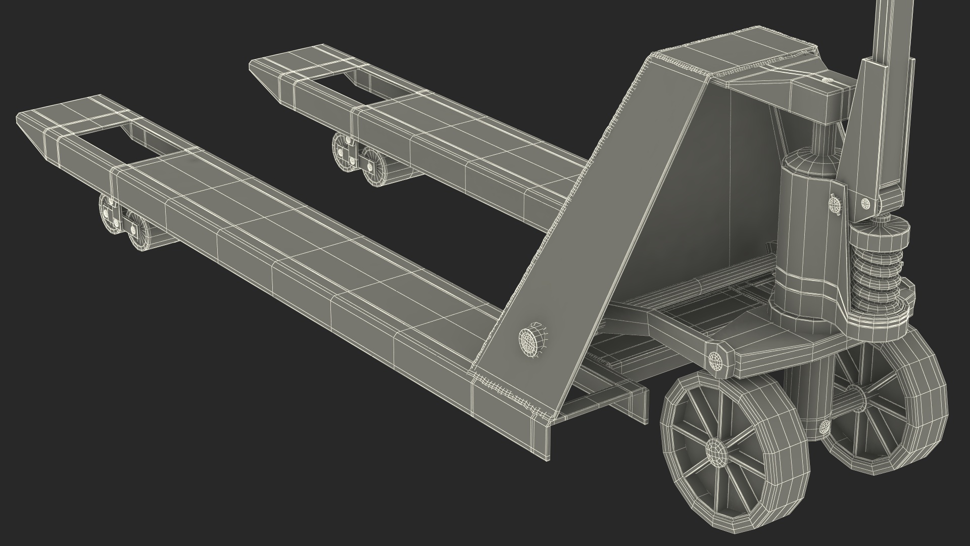 Industrial Standard Duty Pallet Jack Rigged for Maya 3D