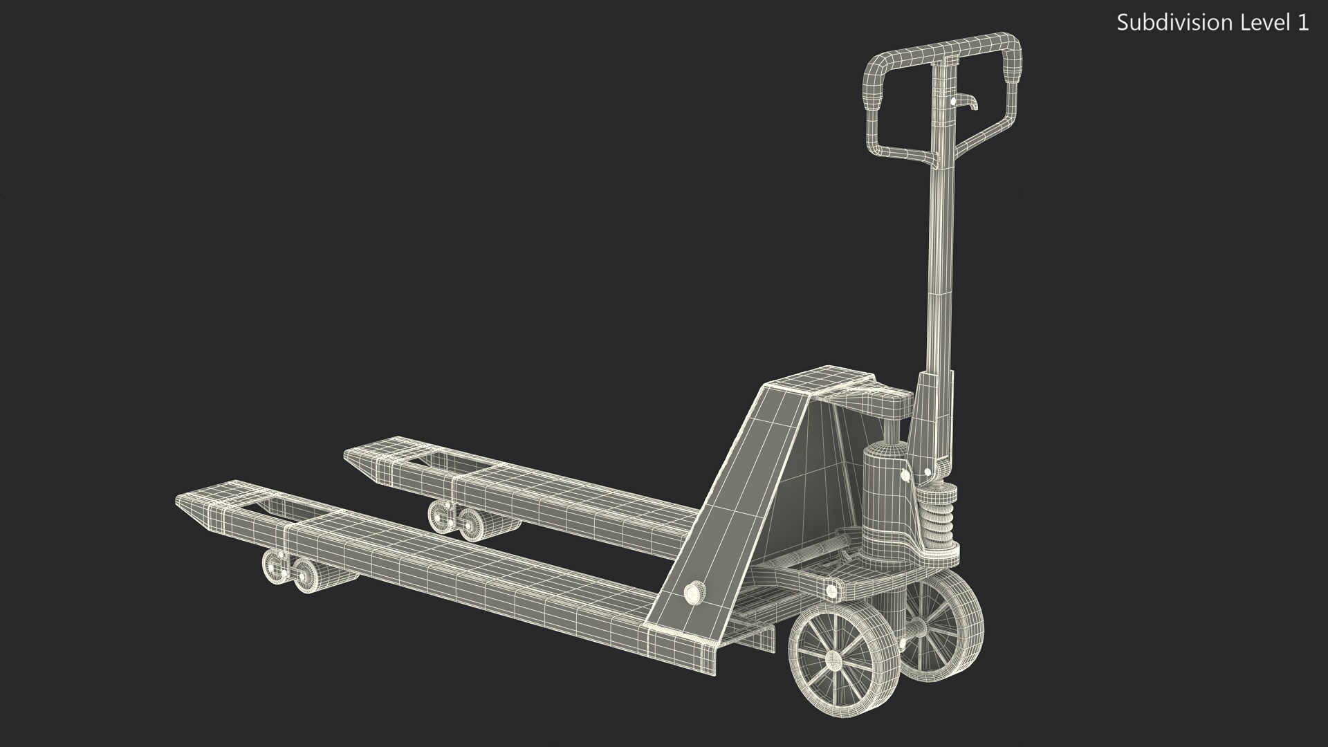 Industrial Standard Duty Pallet Jack Rigged for Maya 3D