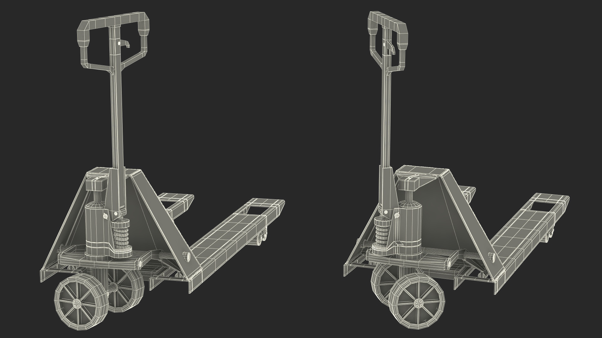 Industrial Standard Duty Pallet Jack Rigged for Maya 3D