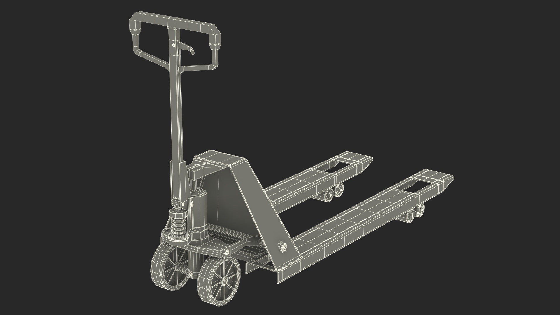 Industrial Standard Duty Pallet Jack Rigged for Maya 3D