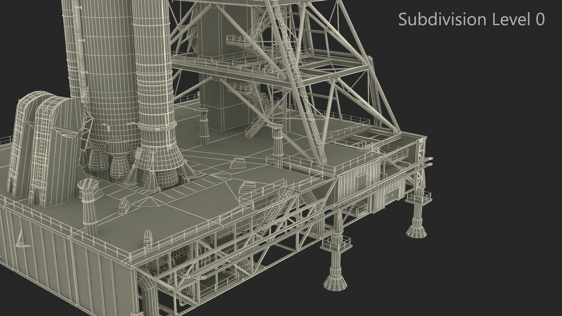 Launch Pad 39B with NASA Space Launch System 3D model