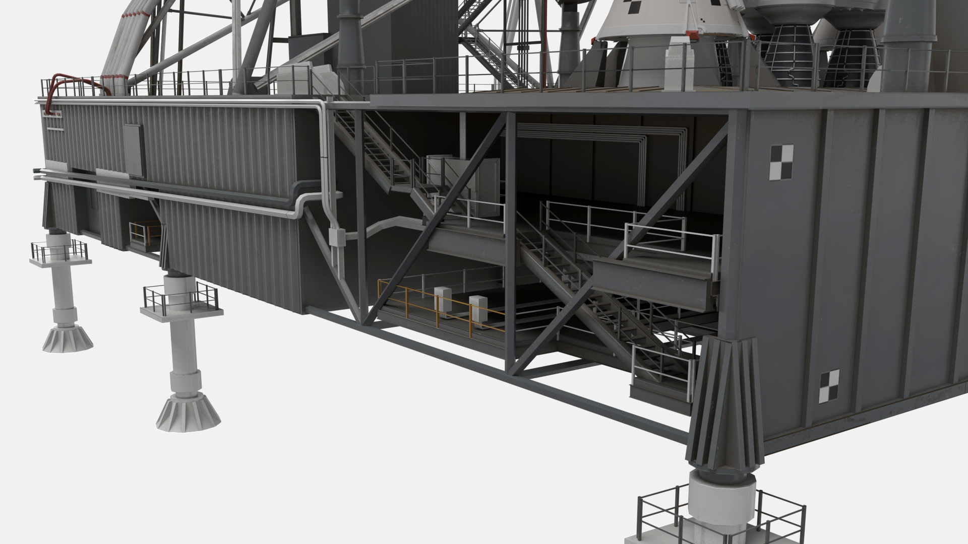 Launch Pad 39B with NASA Space Launch System 3D model