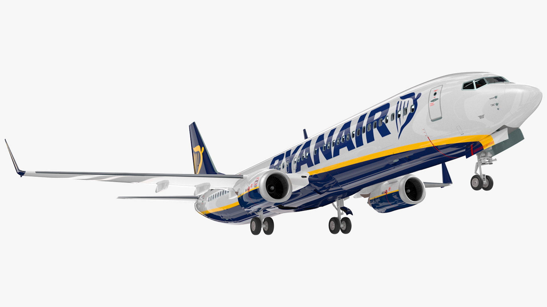 3D Ryanair Boeing 737-900 with Interior Rigged model