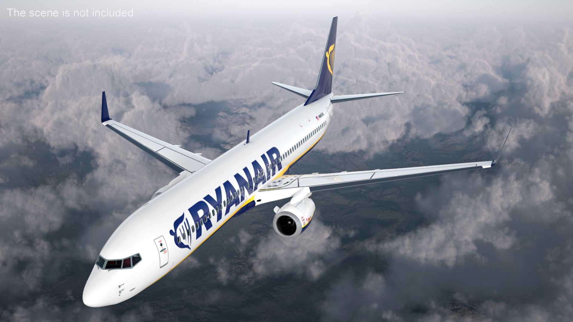 3D Ryanair Boeing 737-900 with Interior Rigged model