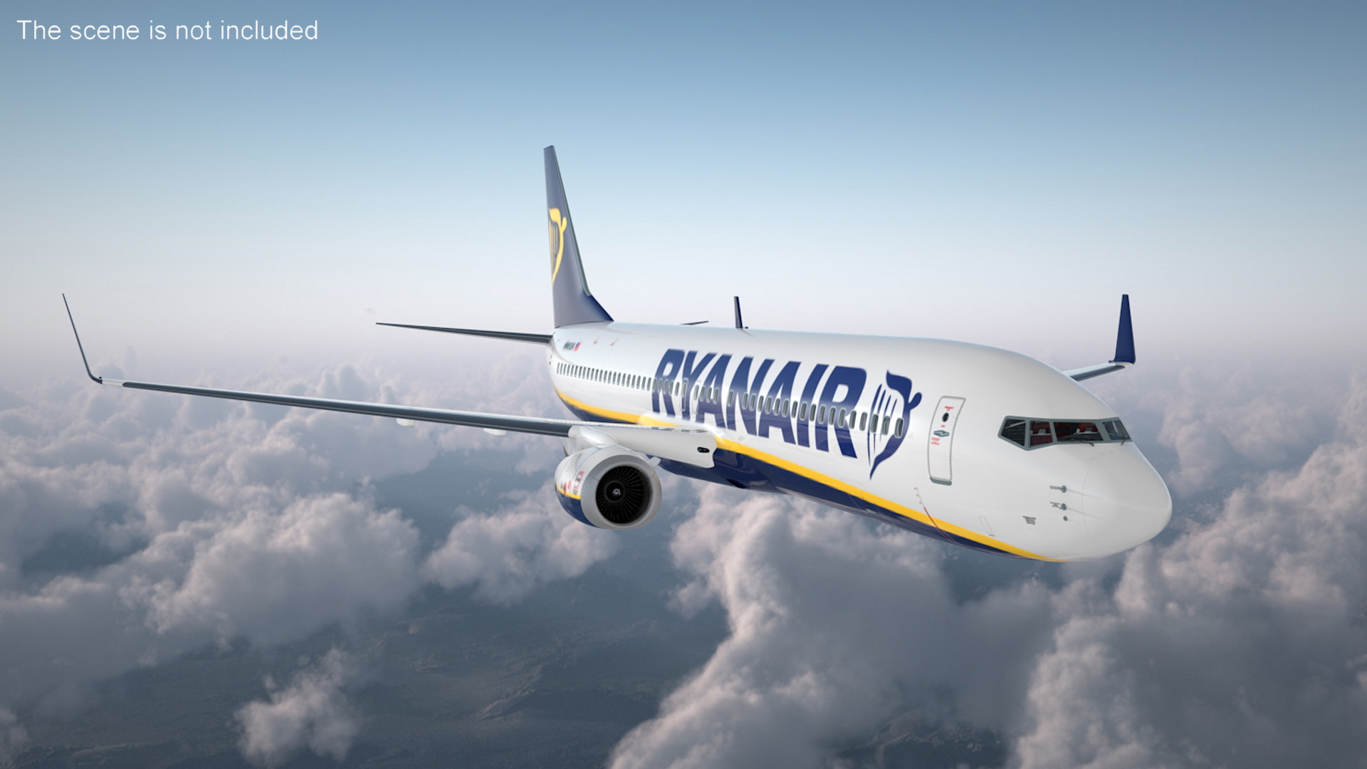 3D Ryanair Boeing 737-900 with Interior Rigged model