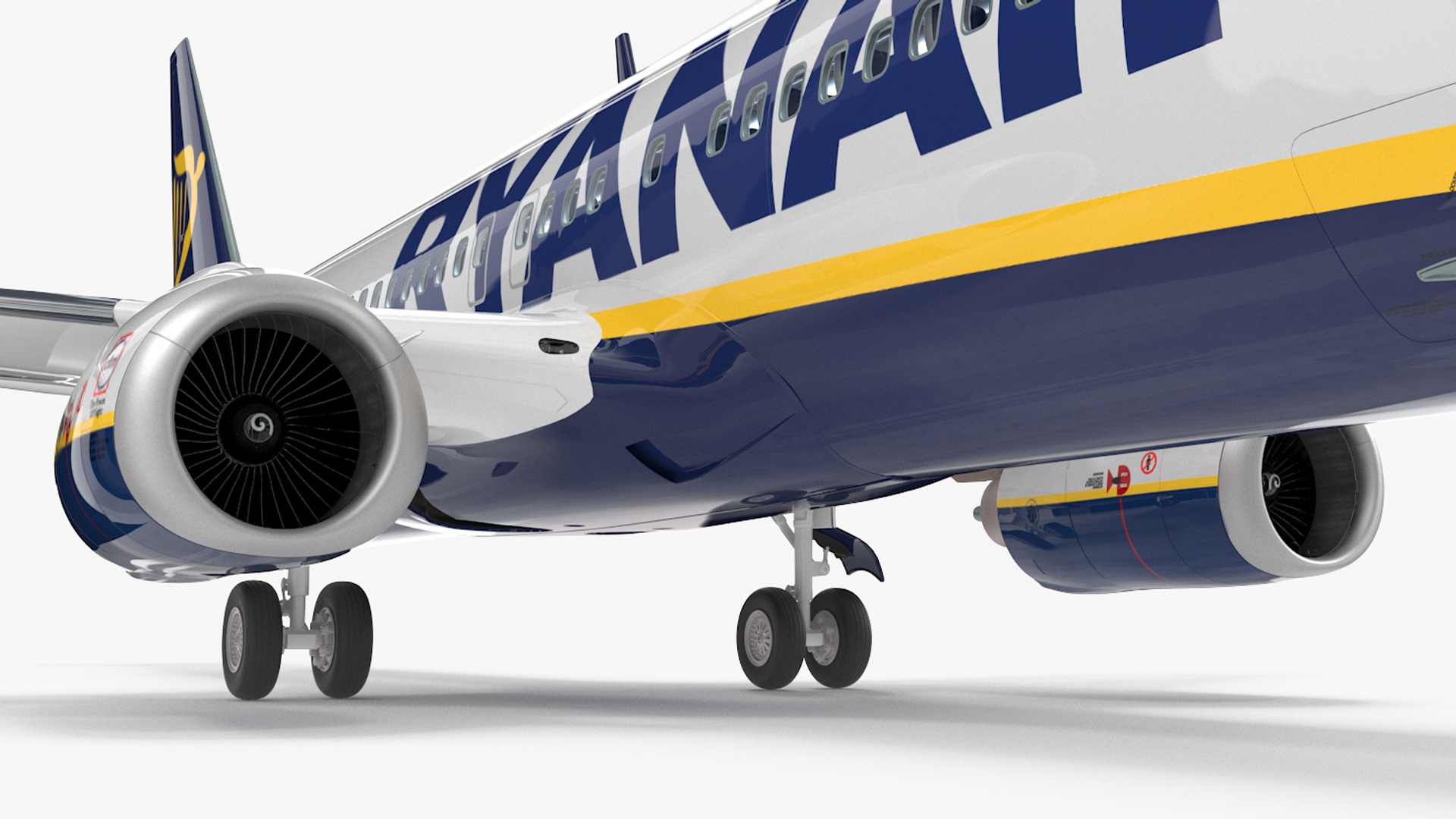 3D Ryanair Boeing 737-900 with Interior Rigged model