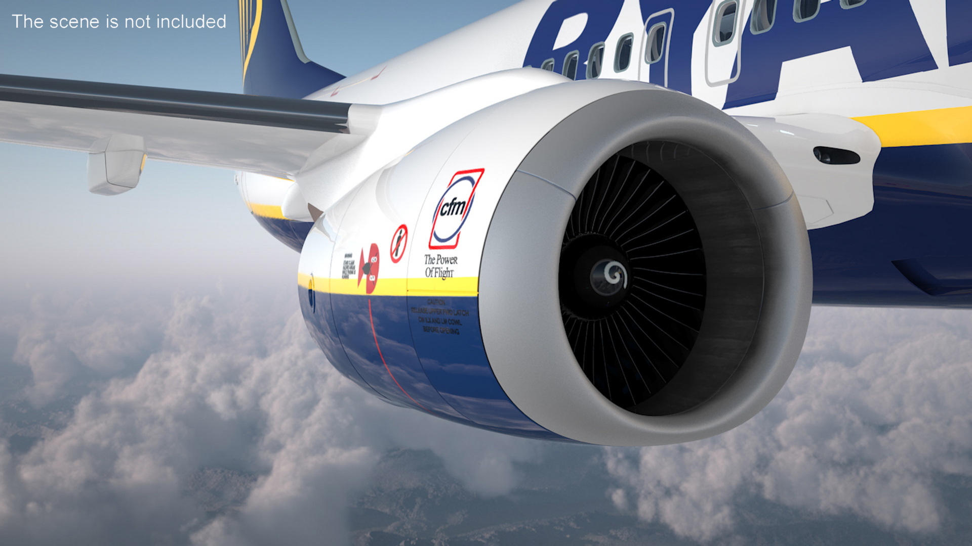 3D Ryanair Boeing 737-900 with Interior Rigged model