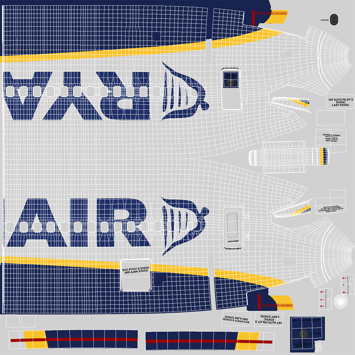 3D Ryanair Boeing 737-900 with Interior Rigged model