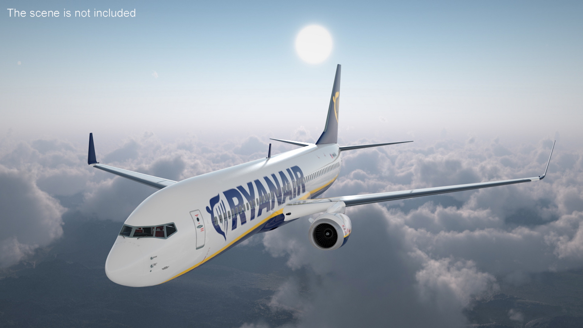 3D Ryanair Boeing 737-900 with Interior Rigged model