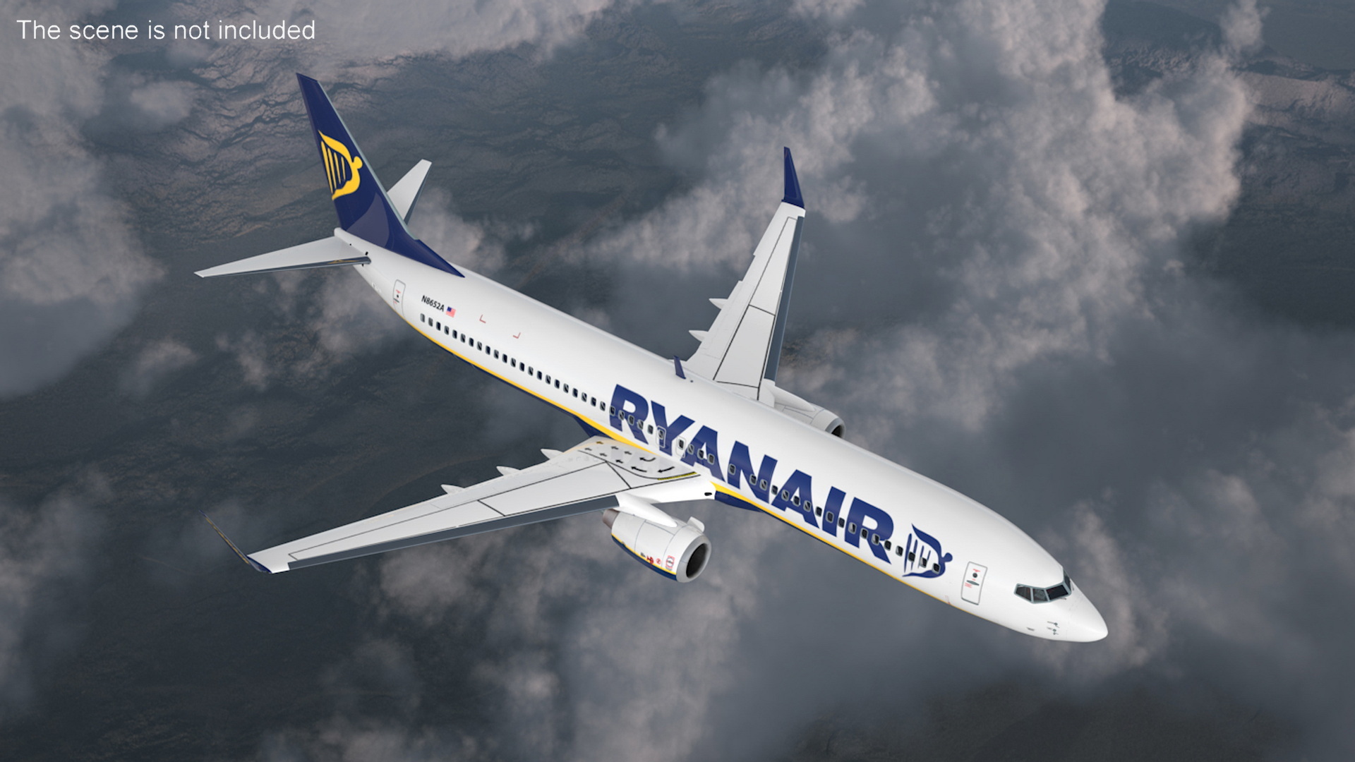 3D Ryanair Boeing 737-900 with Interior Rigged model