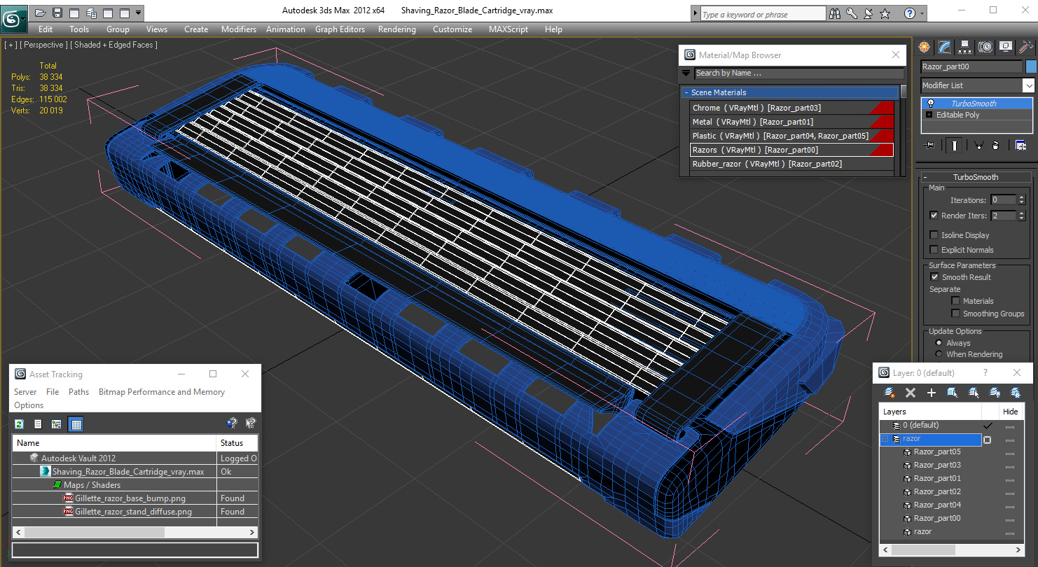 Shaving Razor Blade Cartridge 3D model