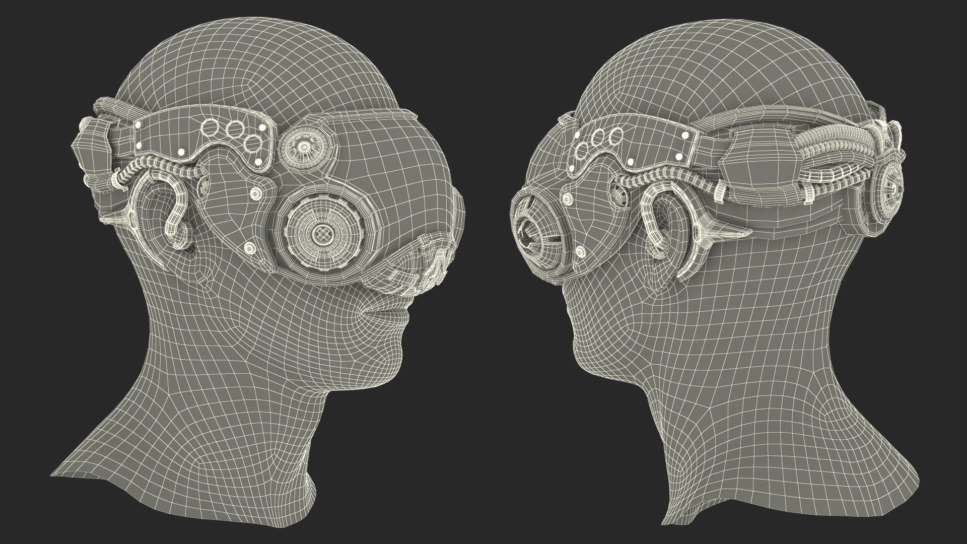 3D Sci-fi Head Mask Used