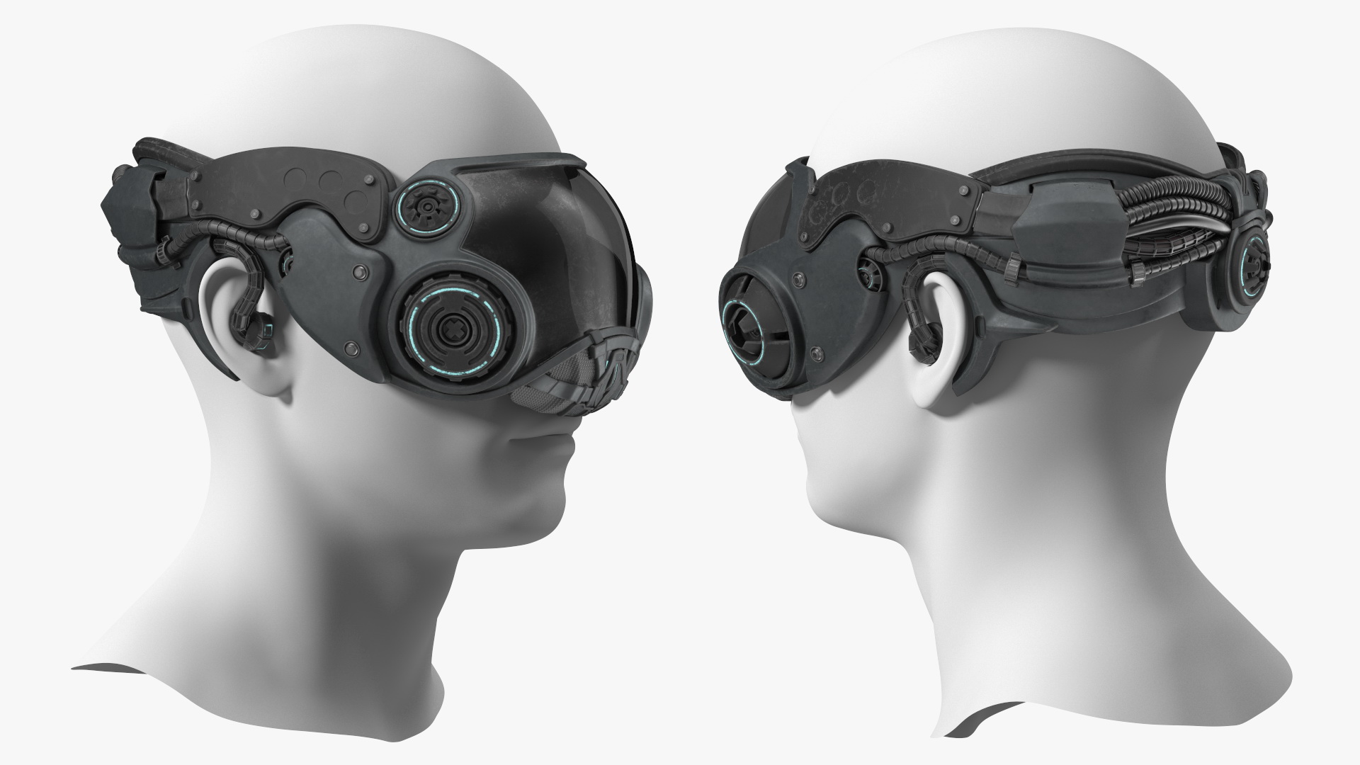 3D Sci-fi Head Mask Used