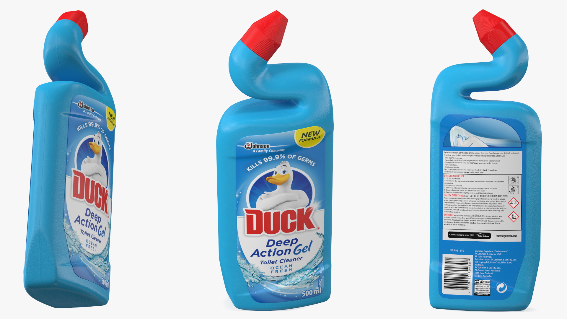 Toilet Duck Toilet Cleaner Gel Ocean Fresh 3D