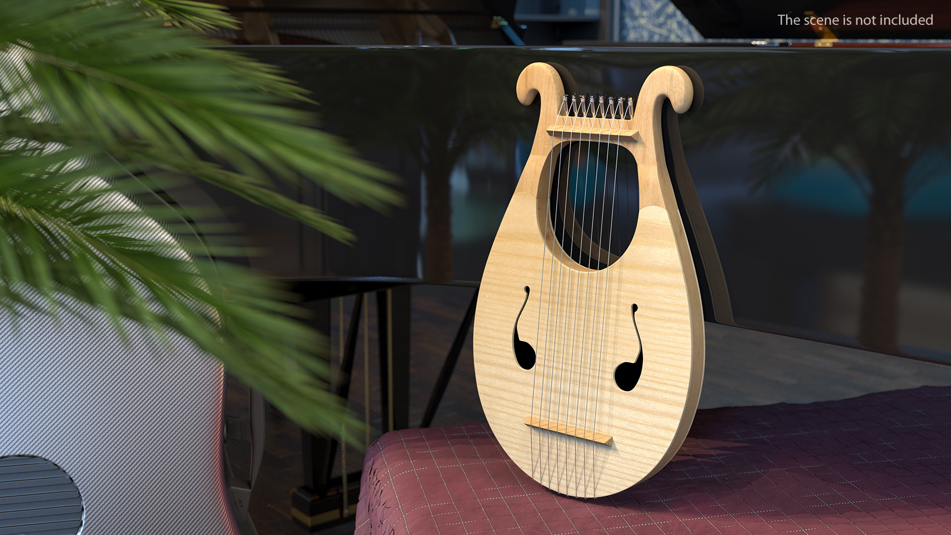 Greek Lyre Harp 8 String 3D model