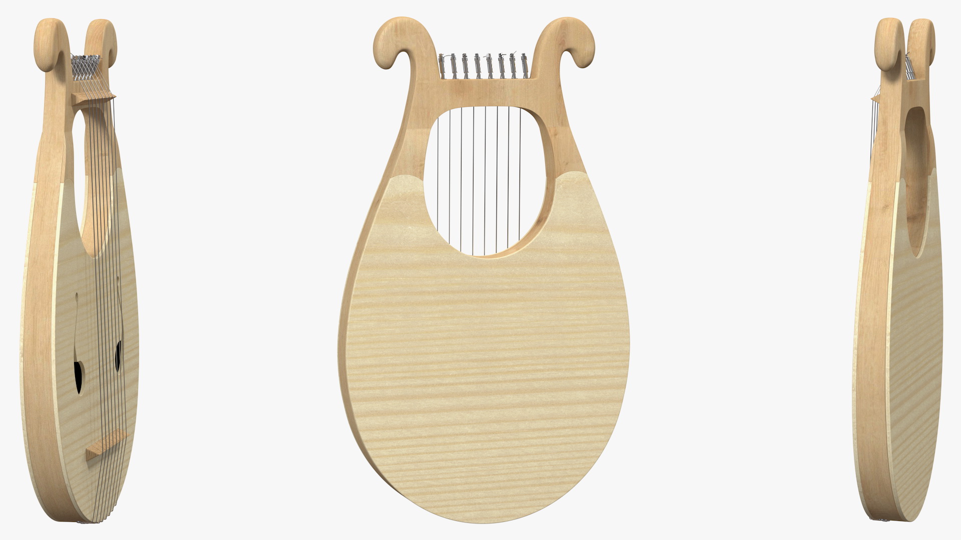 Greek Lyre Harp 8 String 3D model