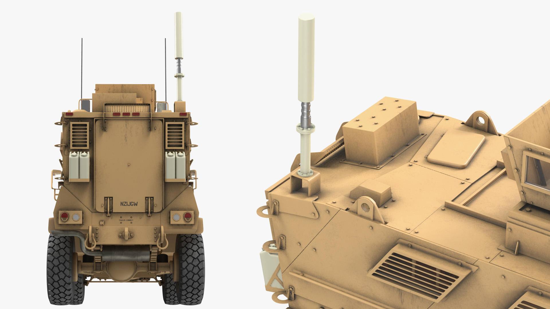 3D MaxxPro Armored Fighting Vehicle Rigged for Cinema 4D model