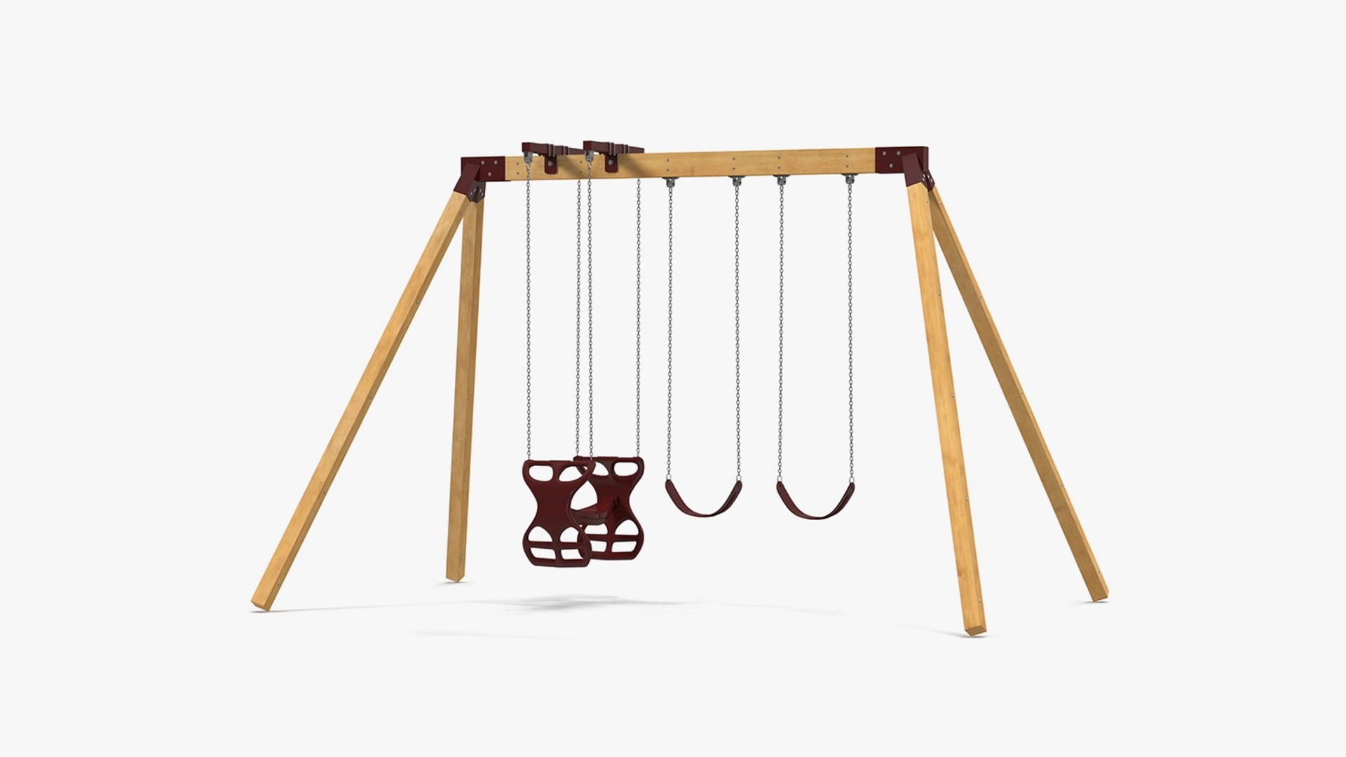 Little Girl on Swing Fur 3D model