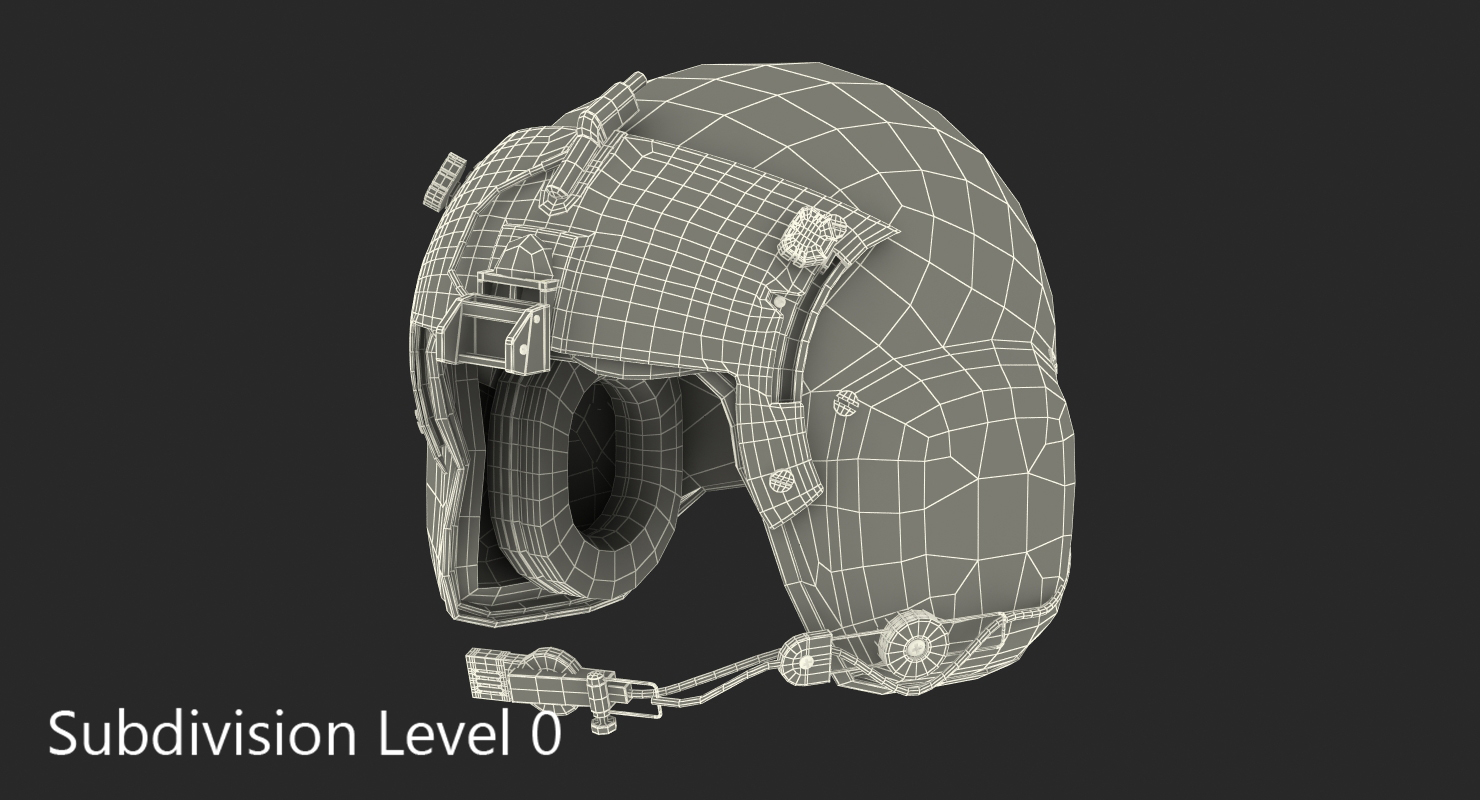 3D US Helicopter Pilot Helmet