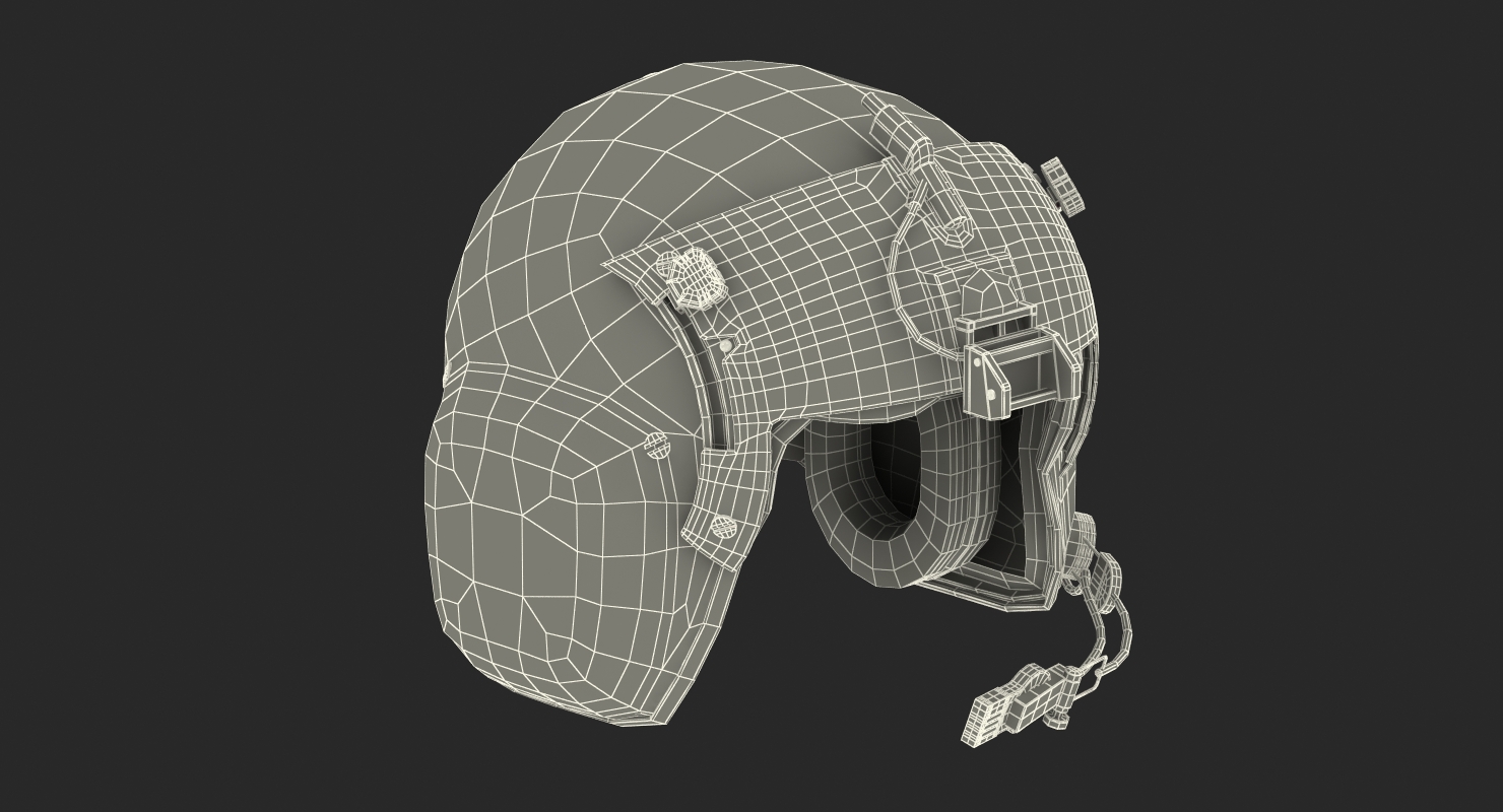 3D US Helicopter Pilot Helmet