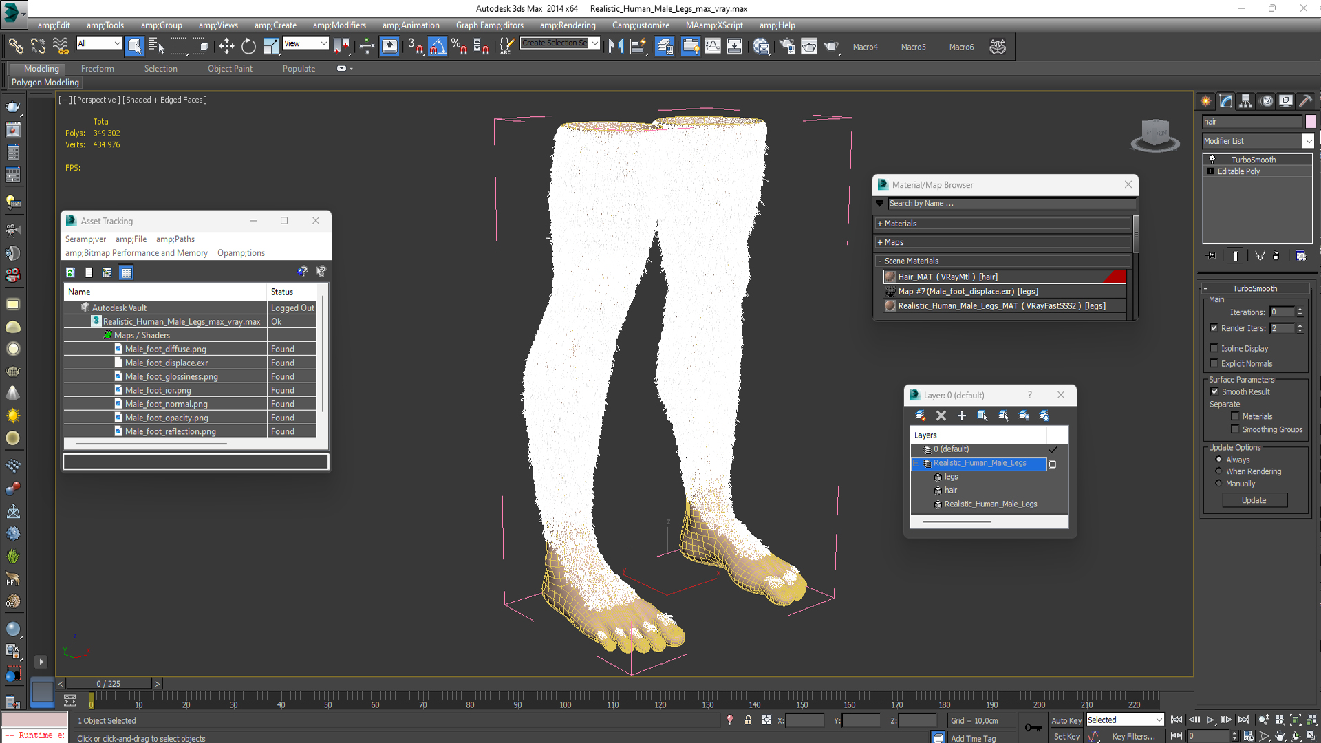 3D model Realistic Human Male Legs