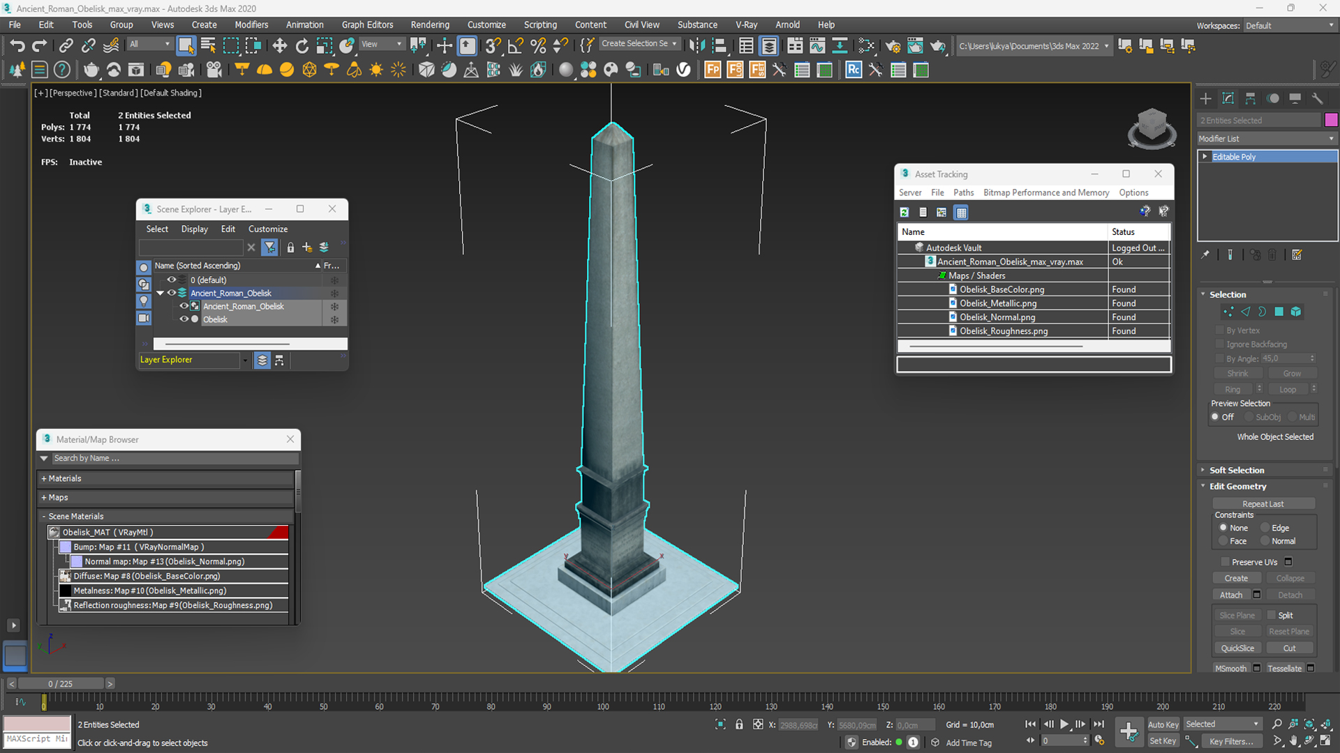 3D Ancient Roman Obelisk