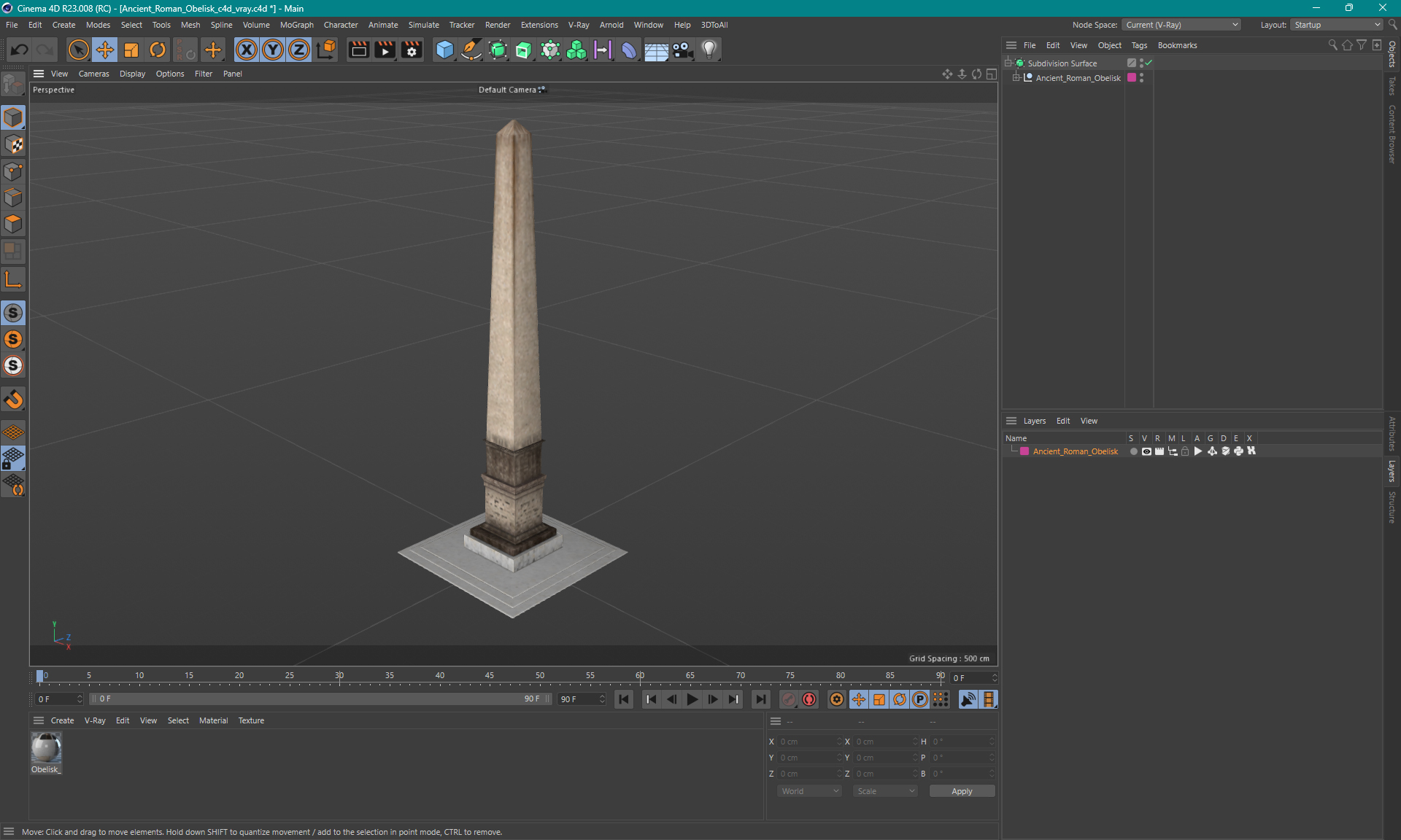 3D Ancient Roman Obelisk