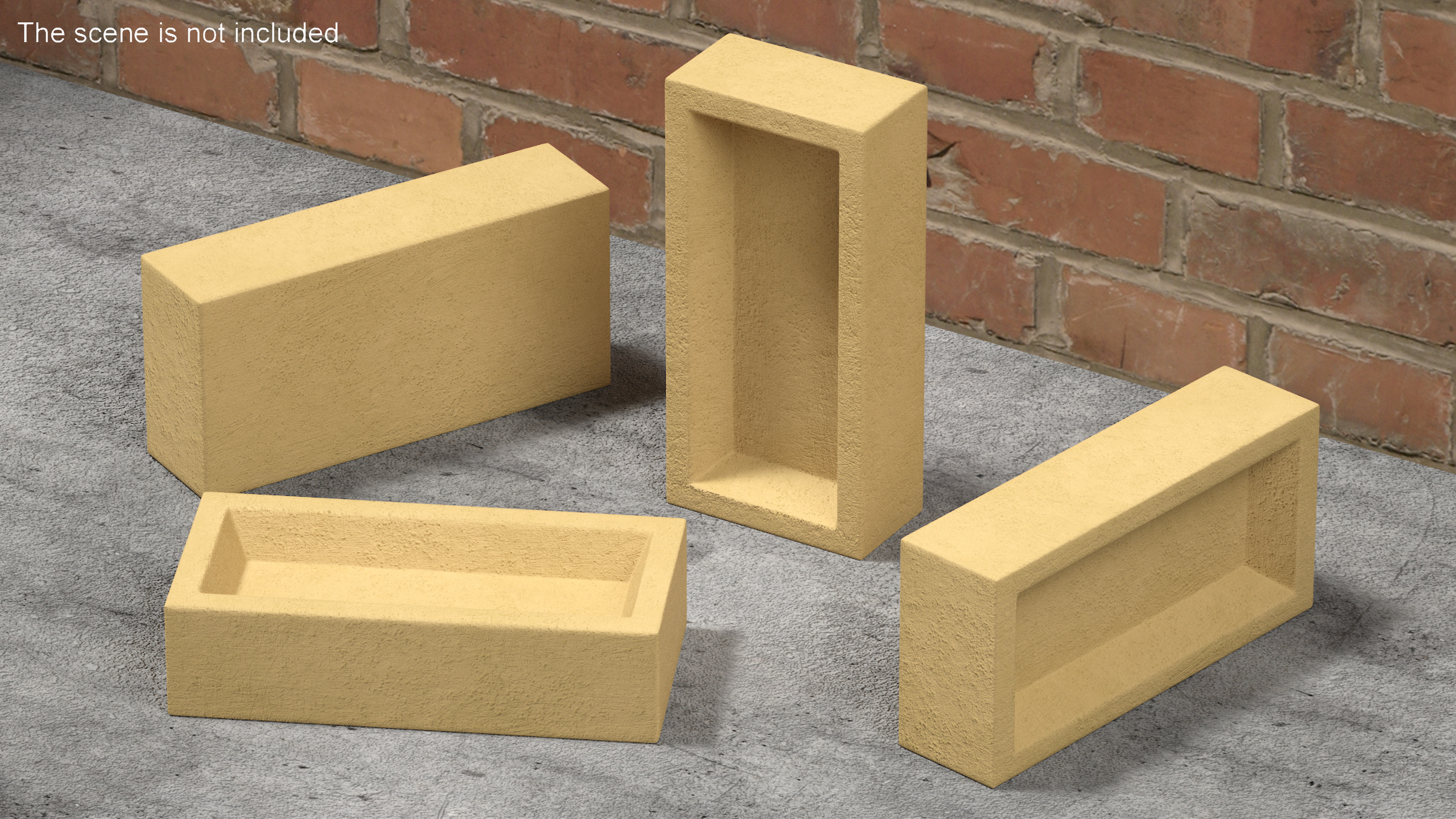 Calcium Silicate Block Frogged Yellow 3D