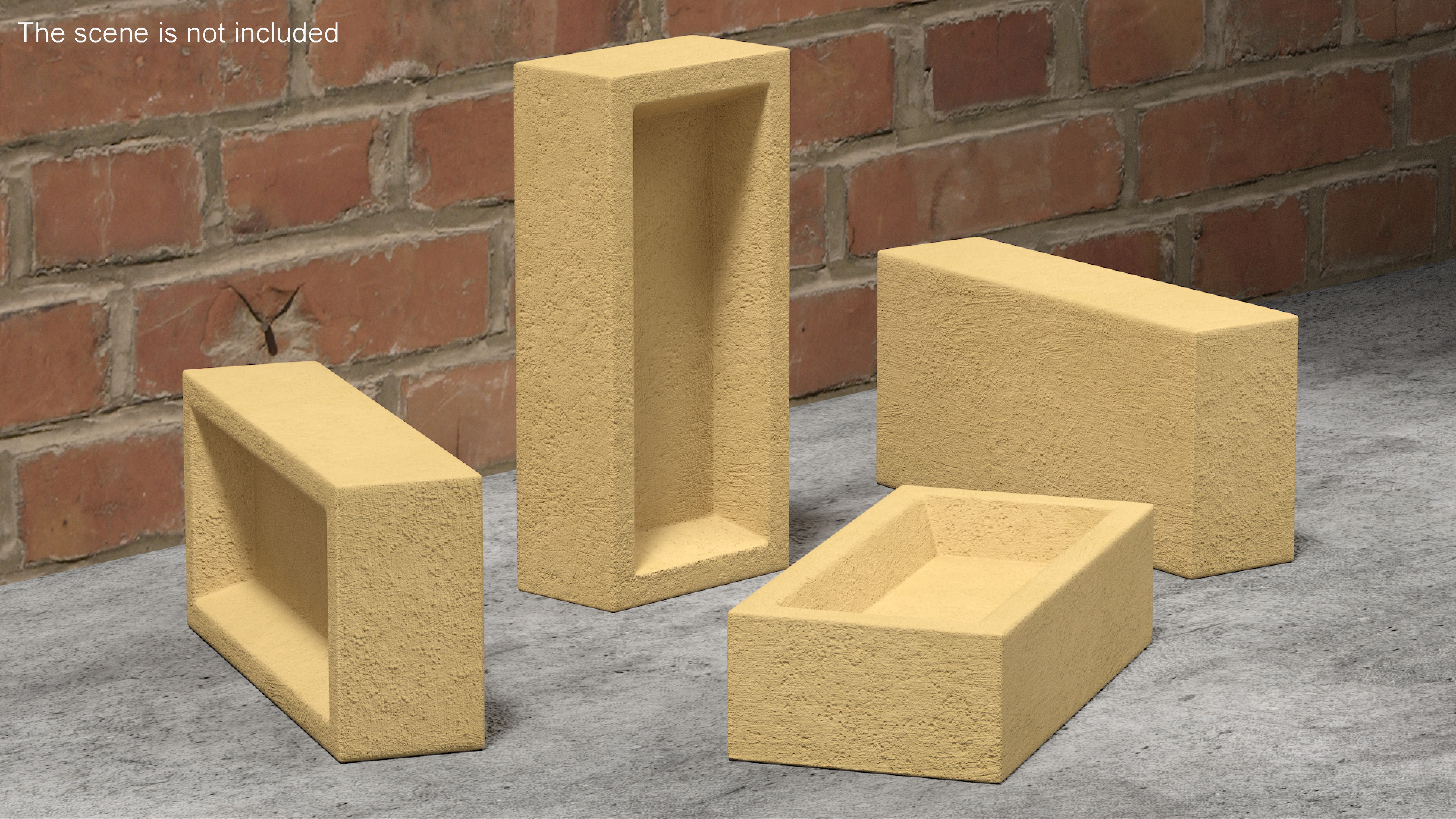 Calcium Silicate Block Frogged Yellow 3D