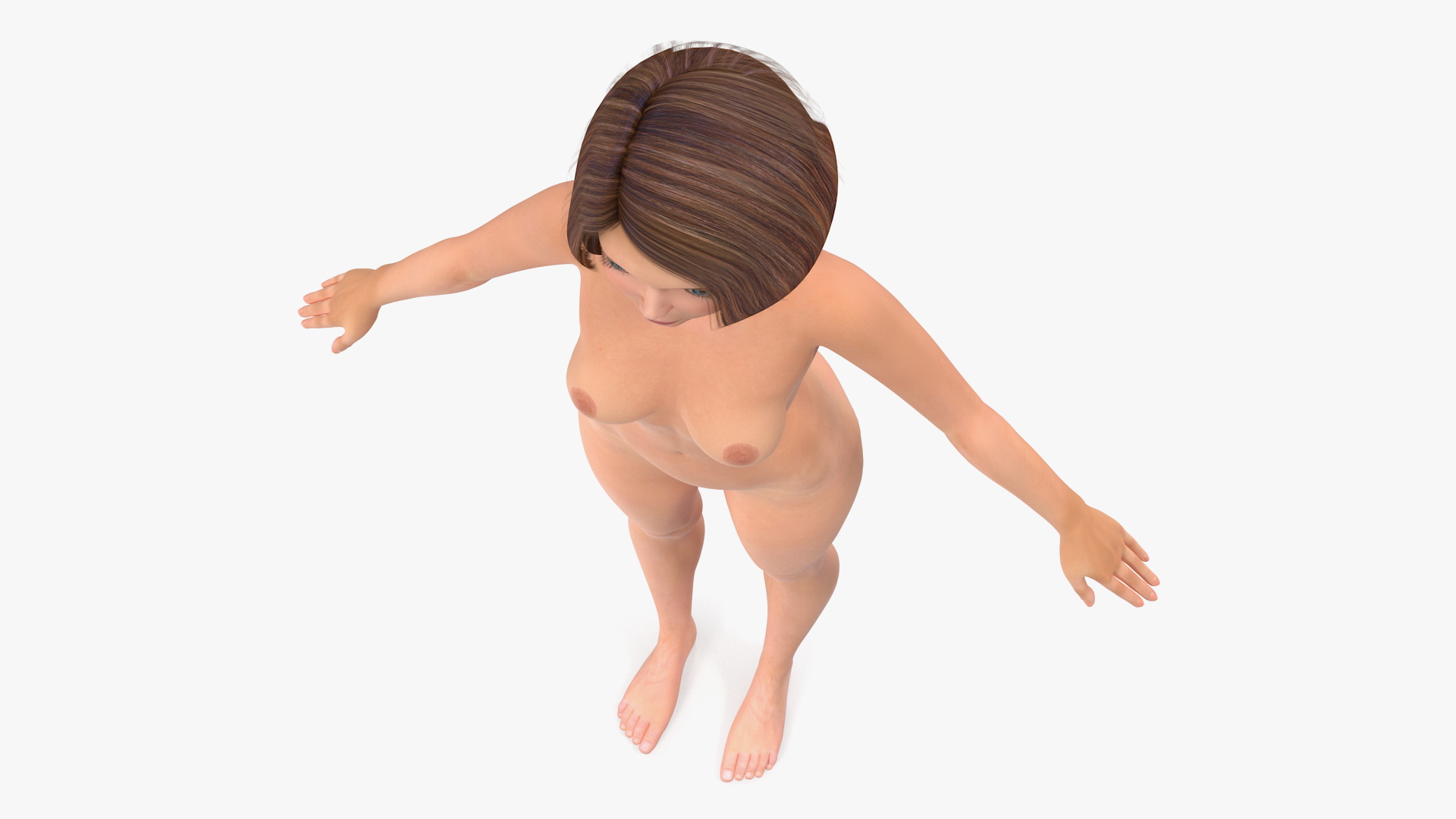 3D model Cartoon Nude Women T-Pose