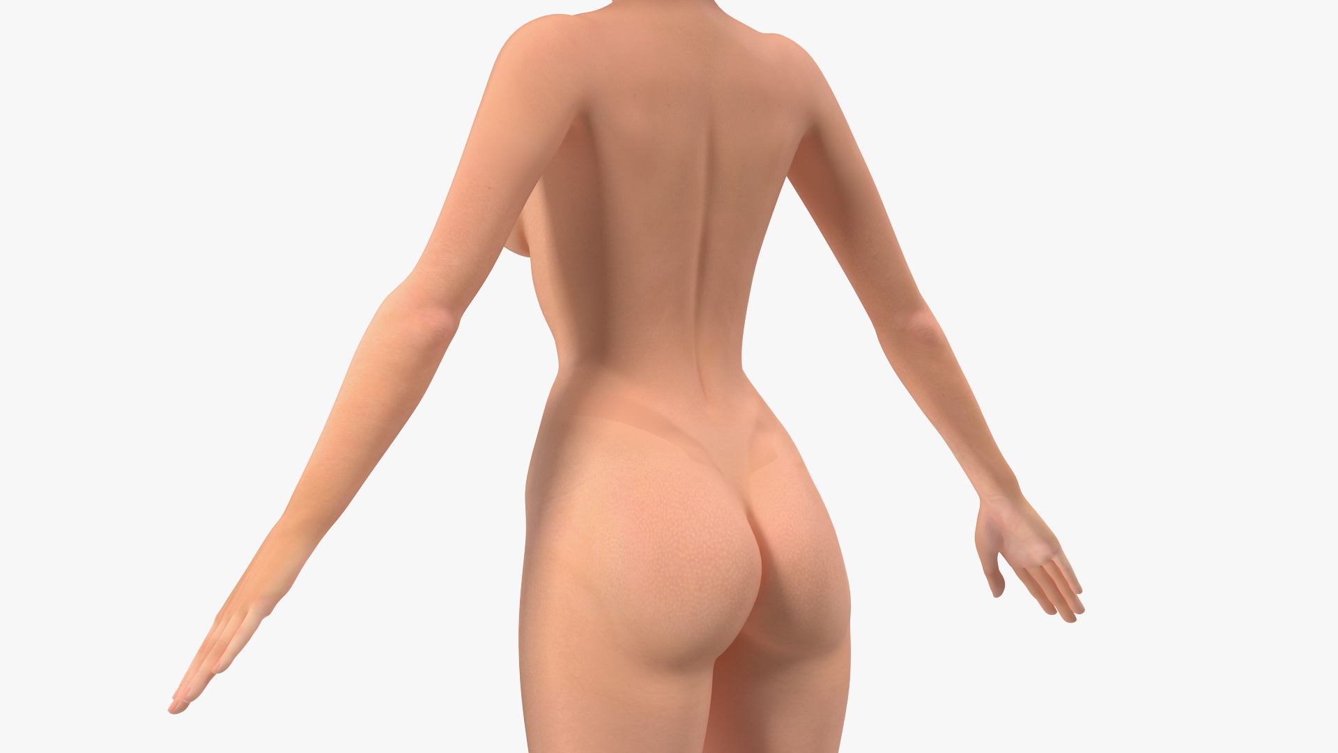 3D model Cartoon Nude Women T-Pose